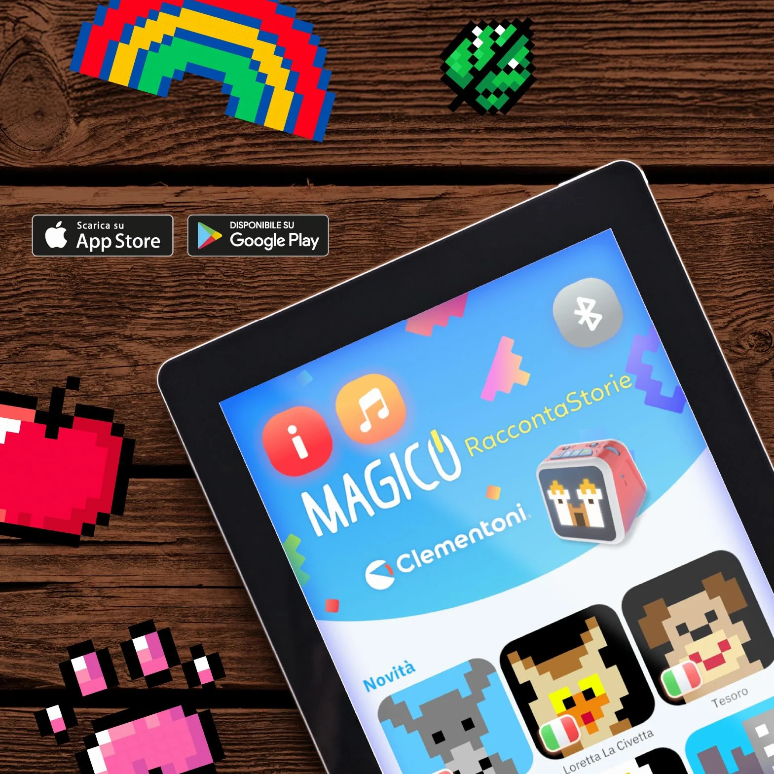 Clementoni Sapientino - Magico Raccontastorie per Bambini 3-8 Anni, con 40 Storie Illustrate in Pixel Art Interattive e Personalizzabili, 3 Modalità di Gioco e 2+ Ore di Racconti Scaricabili, 17729