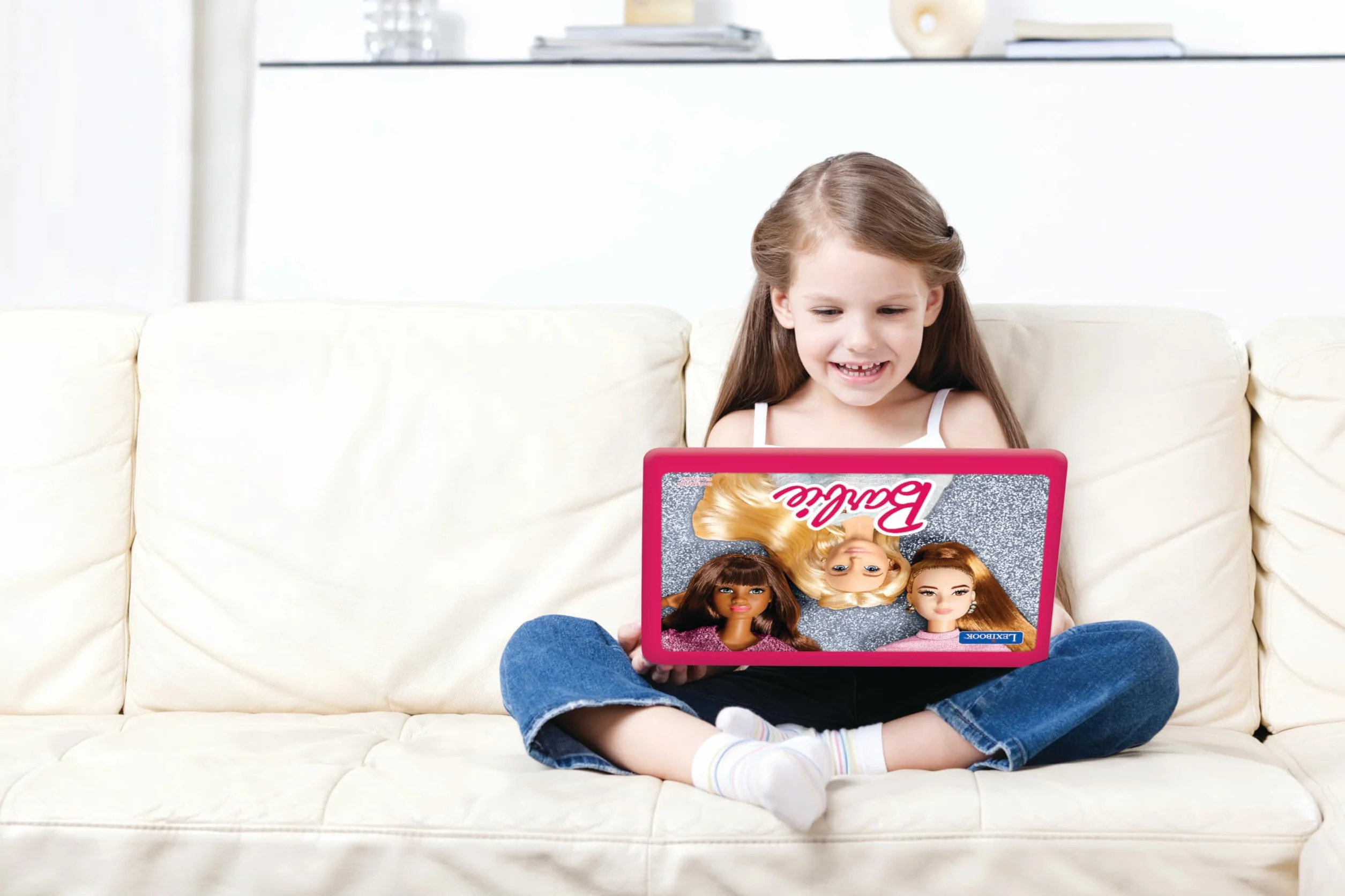 Lexibook Barbie, Laptop educativo e bilingue in inglese/italiano, giocattolo per bambini con 124 attività per imparare, giochi e musica, rosa, JC598BBi5LXB
