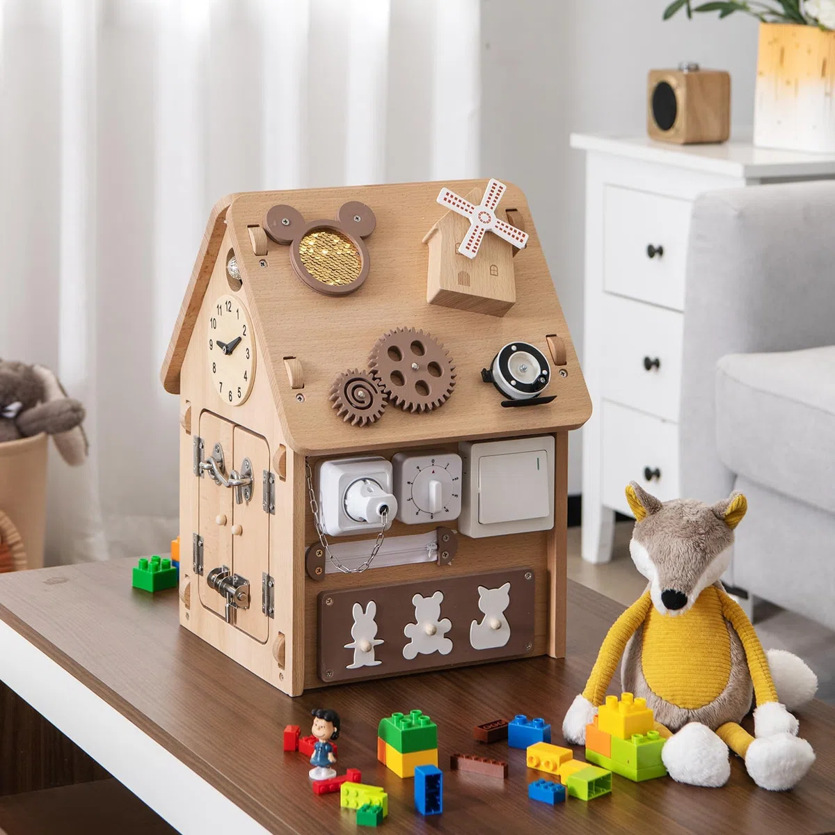 RELAX4LIFE Giochi Montessori Busy House, Casetta Attività Bambini 1-5 Anni