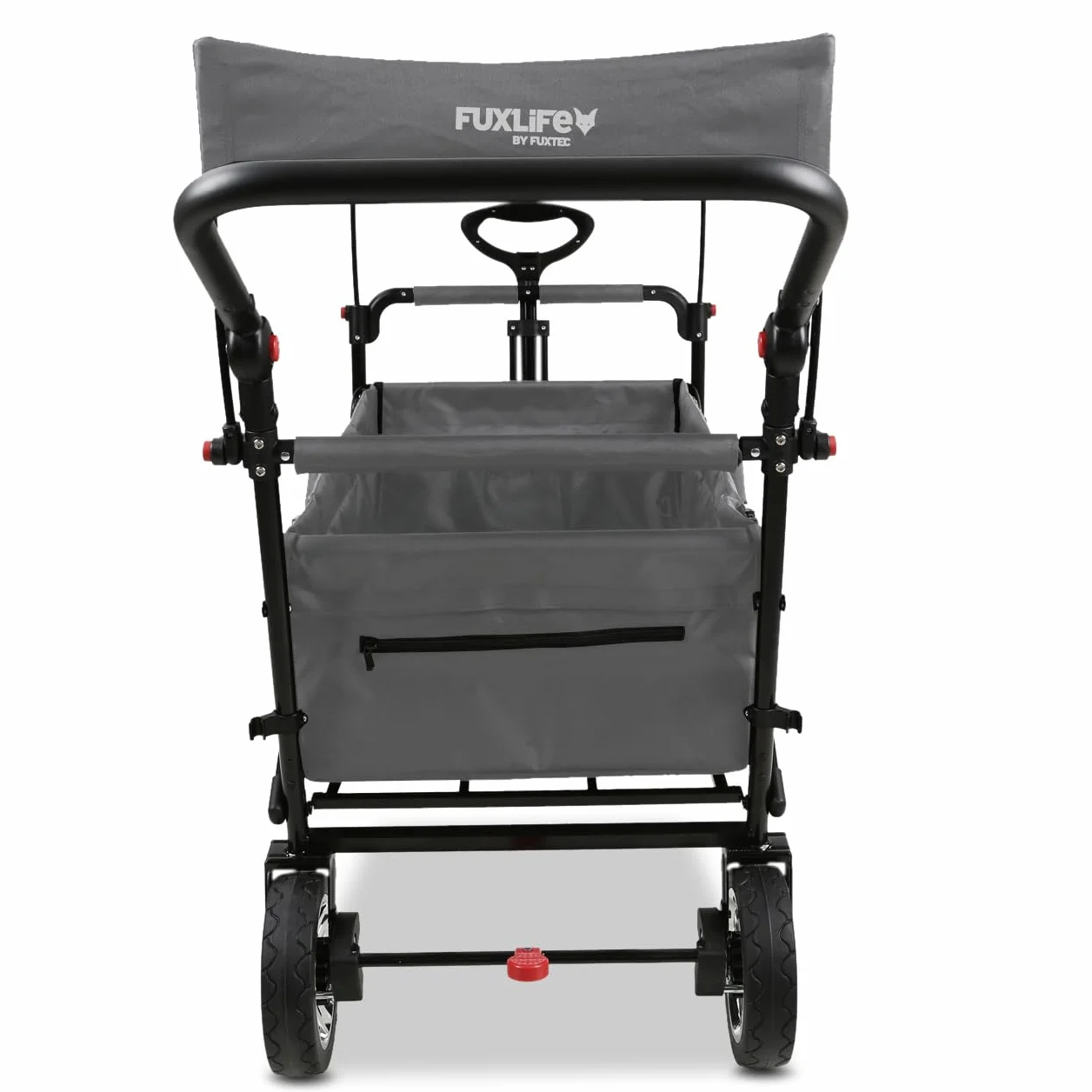 FUXLIFE Carrello Pieghevole - Compact - FX-CT700 Grigio • Bollerwagen richiudibile per città e viaggi • Salvaspazio con tettuccio parasole • Portata 75 kg
