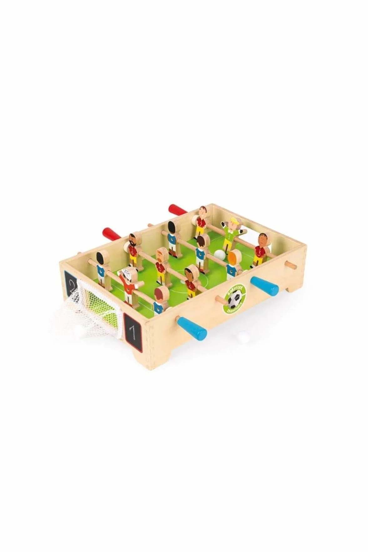 Janod - Mini Calcio da Tavolo in Legno Campioni - A Partire dai 3 Anni, J02070, Multicolore