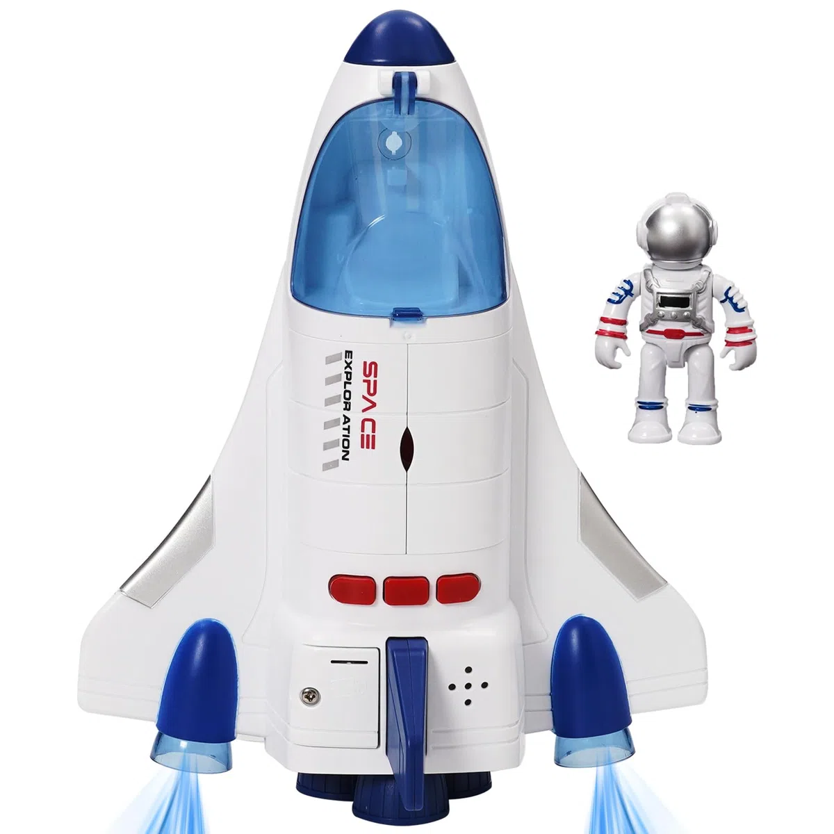 Giocattolo del Razzo Spaziale per Bambini, Space Shuttle Giocattolo con Astronauti Luci e Suoni, Spaceship Rocket Toys for Kids (WY893A)