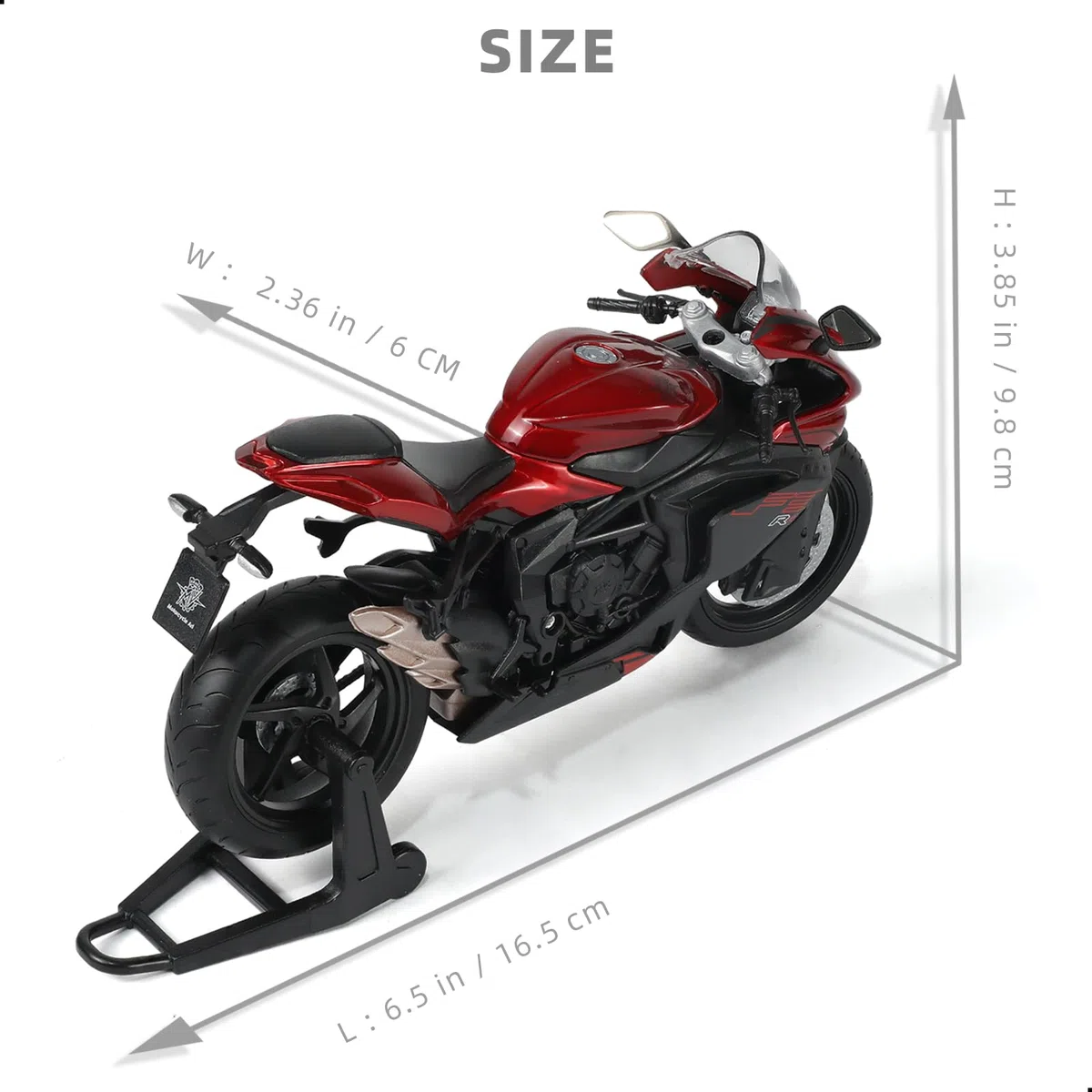 1/12 moto giocattolo giocattolo compatibile per MV Agusta F3 RR in lega pressofusione modello nessun assemblaggio richiesto mini-racing moto collezione adulto (rosso)