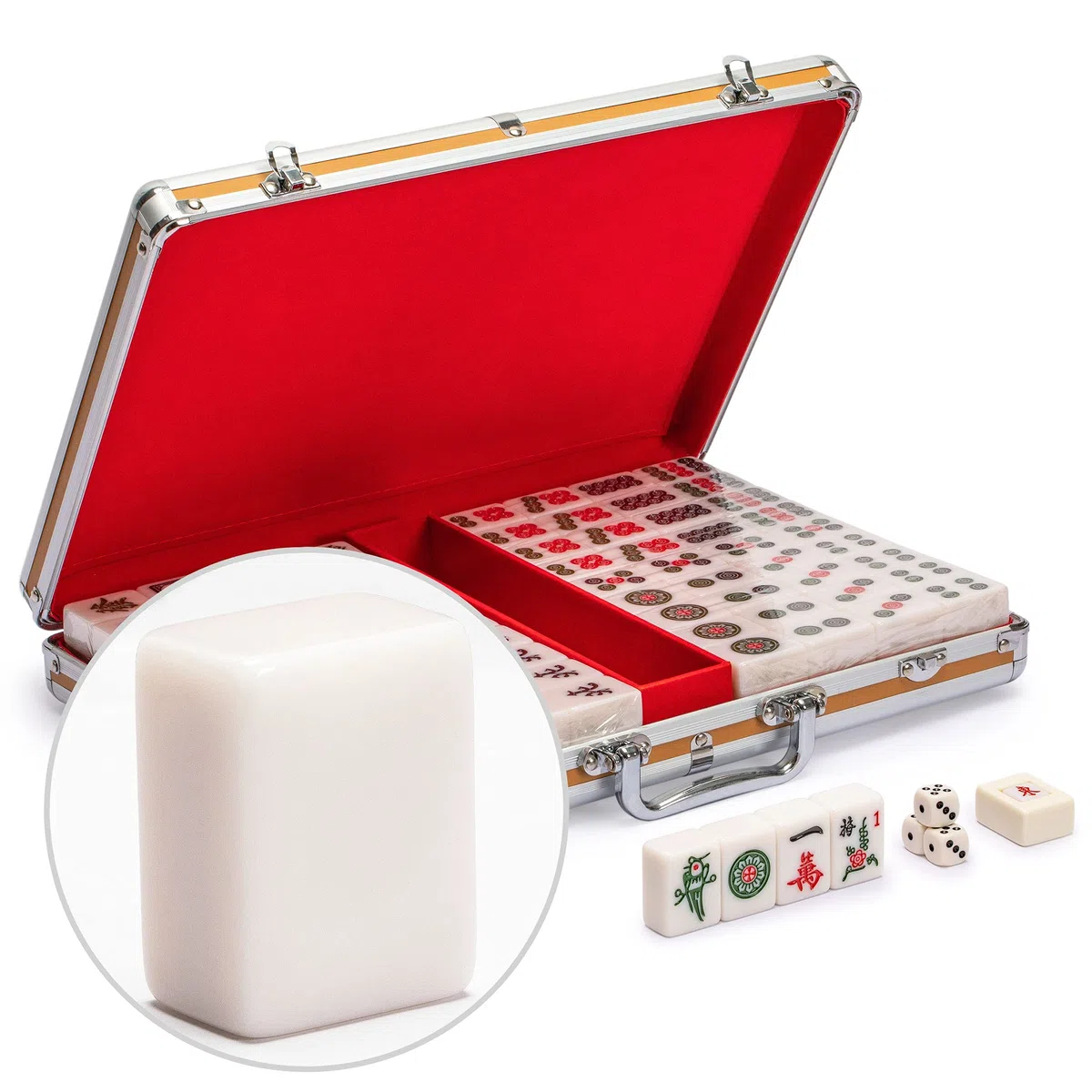 Yellow Mountain Imports Chinese Mahjong Game Set with Aluminum Case 146 Tiles
