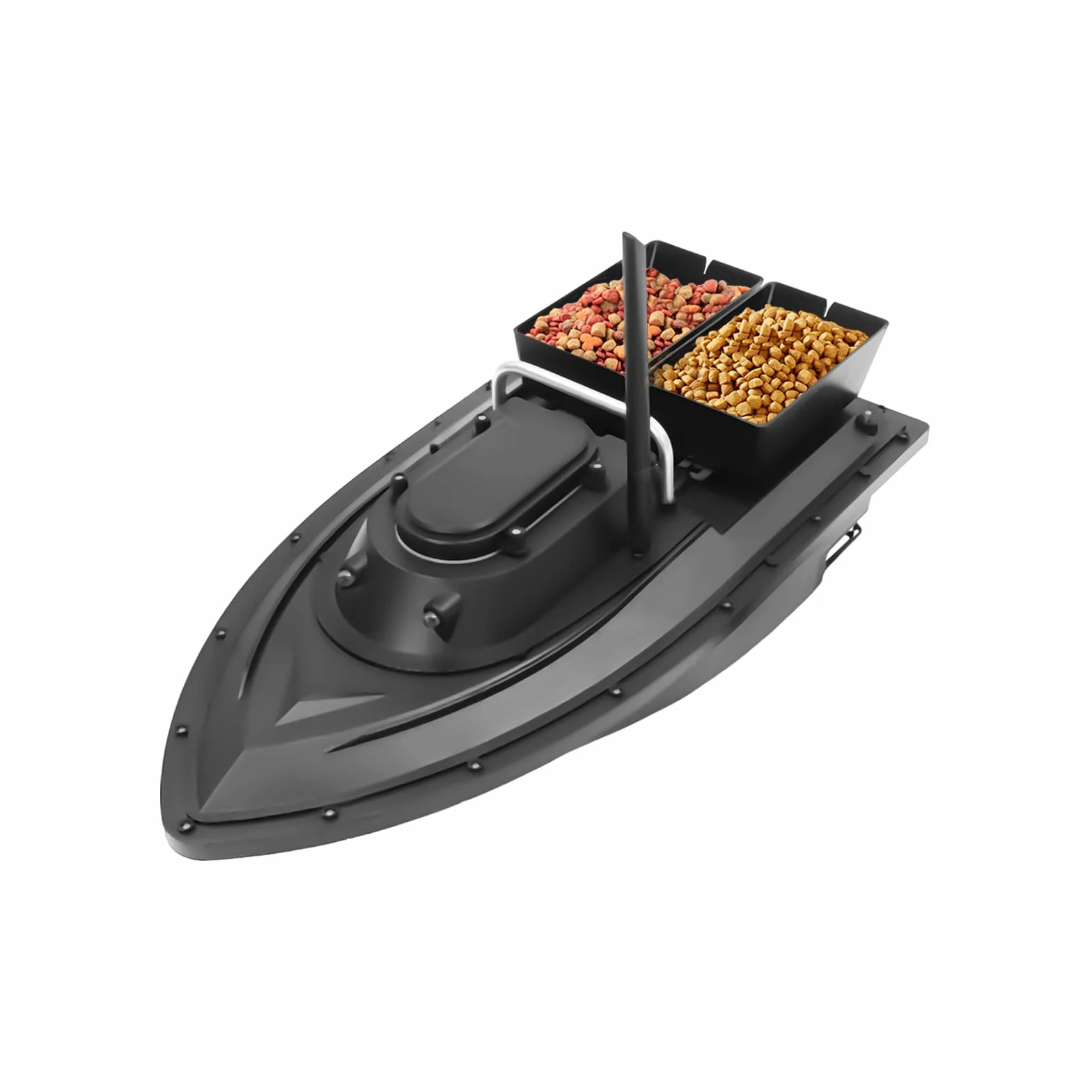 Barca da Pesca, Elettrica con Doppio Scomparto Esche - Telecomando 2.4G 500M - Batteria 5200mAh - Materiale ABS - Luci LED Integrate per Laghi e Pesca Professionale