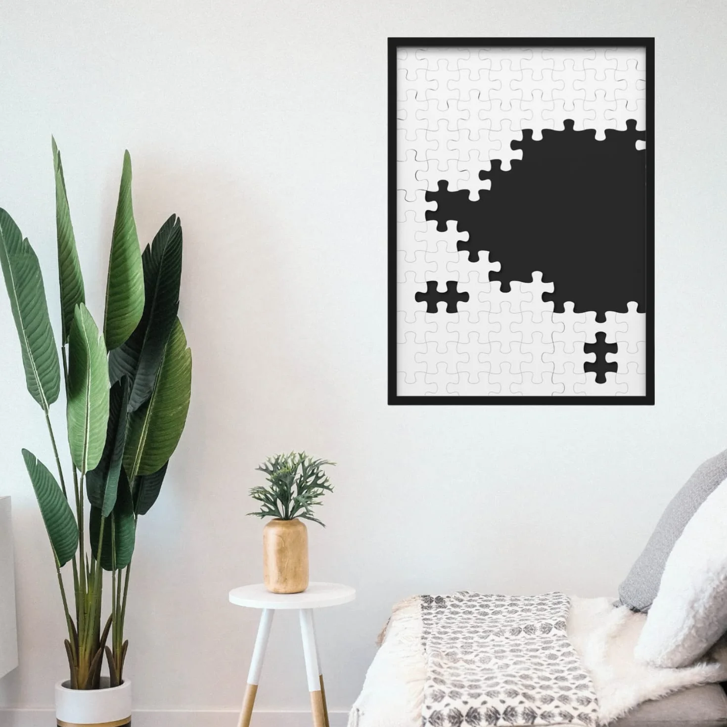 Cornice per puzzle 98x75 cm adatta per Ravensburger 2000 Alurahmen (Nero)