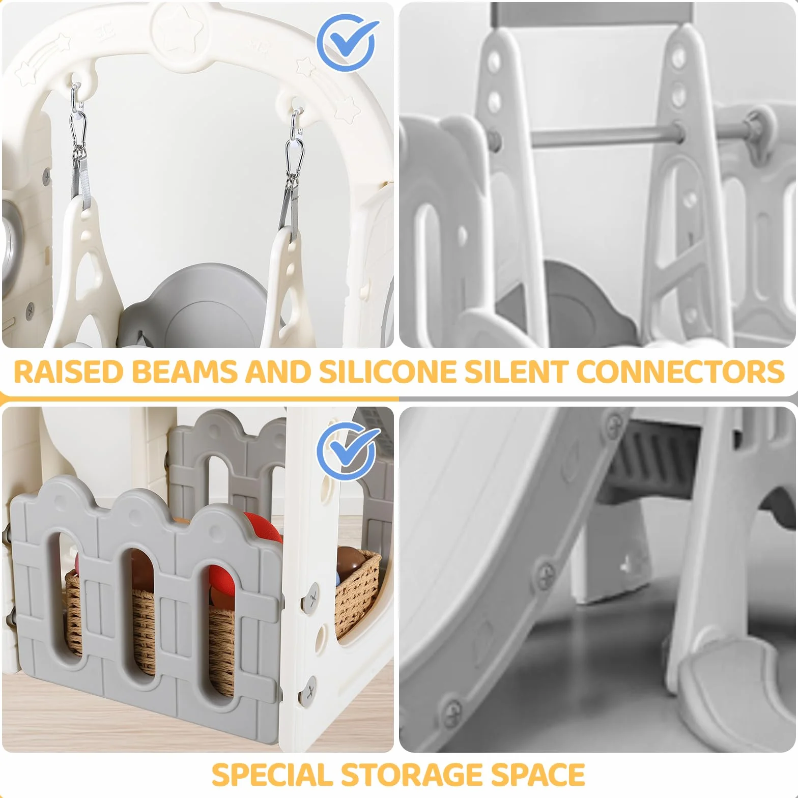 Scivolo per Bambini, Toddler Climber Swing Set, 5 in 1 Parco Giochi, con Altalena, Scivolo, Scala da Arrampicata, Telescopio, Deposito, Set di Giochi per Interni all'aperto, Scivolo Indipendente