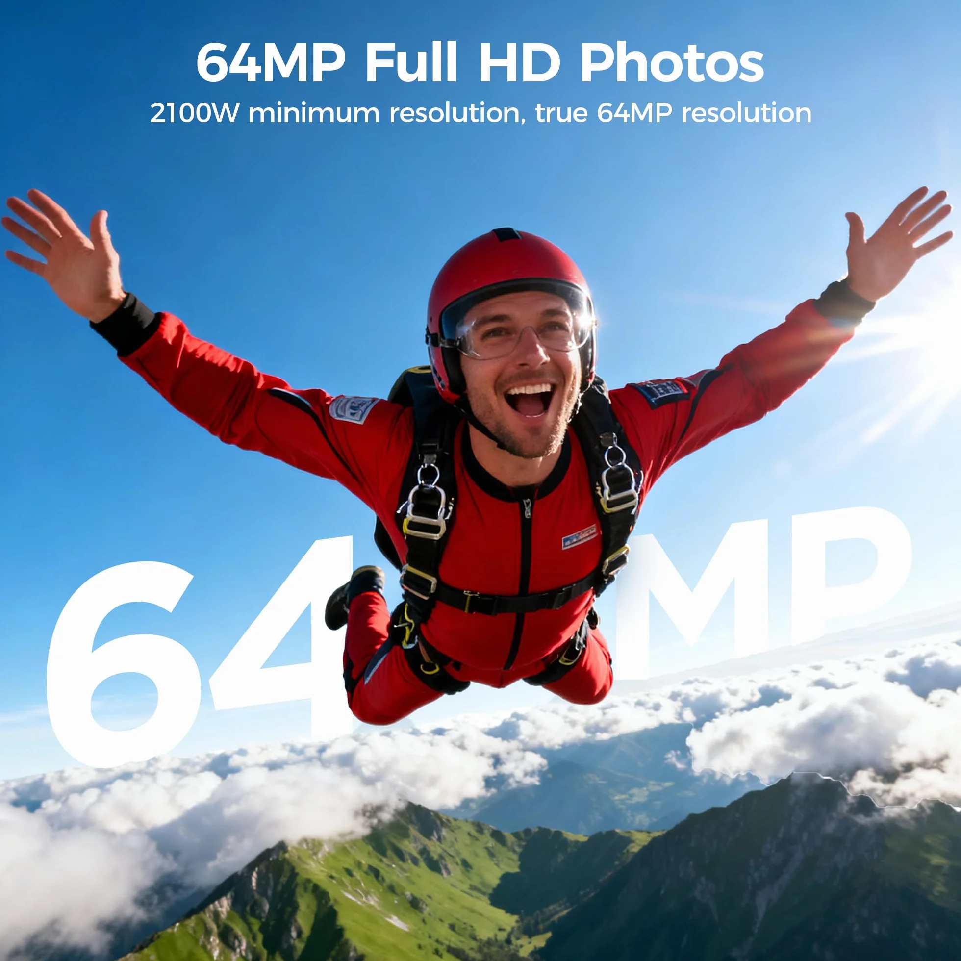 4K Macchina Fotografica Digitale Fotocamera: 64MP Compatta Videocamera Vlog con 16X Zoom Autofocus - Regali per Principianti Adulti - 180° Flip Macchine Fotografiche Ragazze Ragazzi(Nessuna scheda SD)