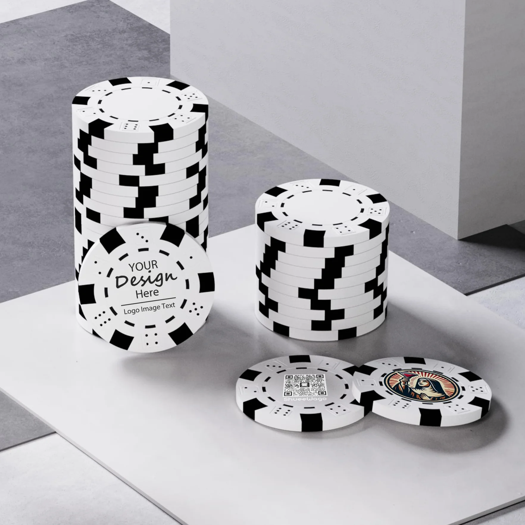 50 fiches da poker in argilla personalizzate per 8 colori, stampate a colori con logo, immagine o testo, 40 mm di peso 11,5 grammi, gettoni personalizzati per biglietti da visita, club di
