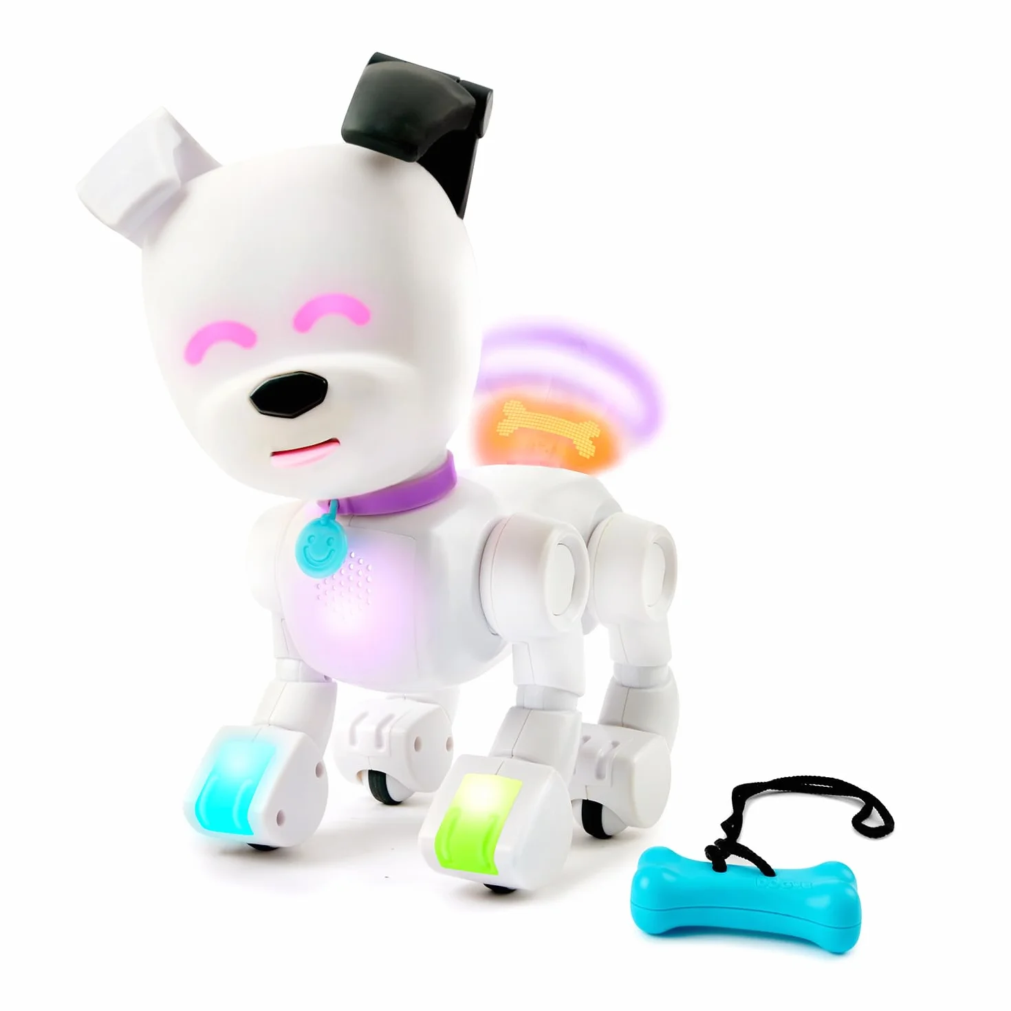 Lansay - DOG-E - Robot per cani interattivo per bambini dai 6 anni - Personalizzabile tramite applicazione - Reazioni sonore e visive come un vero cane - Giocattolo educativo e divertente