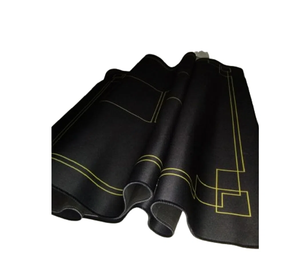 Tappetino Da Poker 180x90cm Nero e Oro Con Sacca Portatile Panno Casinò Copritavolo Texas Hold'em Antiscivolo Impermeabile