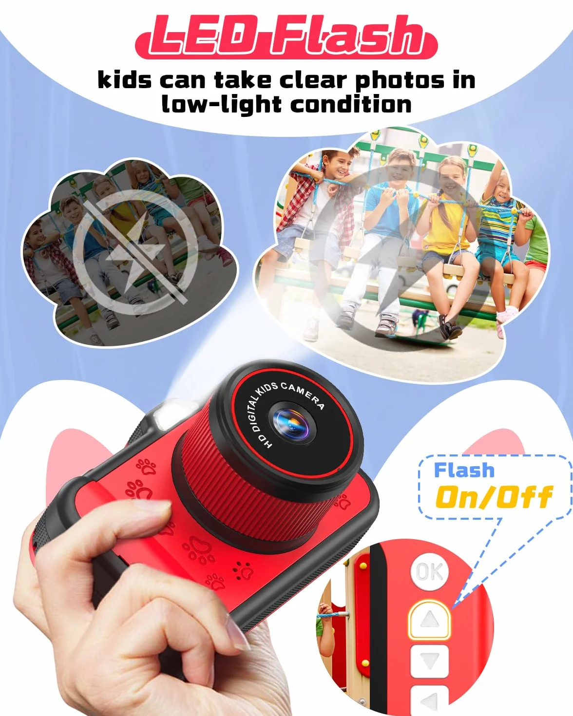 Macchina Fotografica Bambini,Usteetic 3,5” Grande Schermo 1080P Fotocamera Digitale Bambini con 360° Obiettivo Zoom LED Flash 32GB TF Scheda,Regalo di Natale Giocattolo per 3 4 5 6 8 7 9 10 11 12 Anni