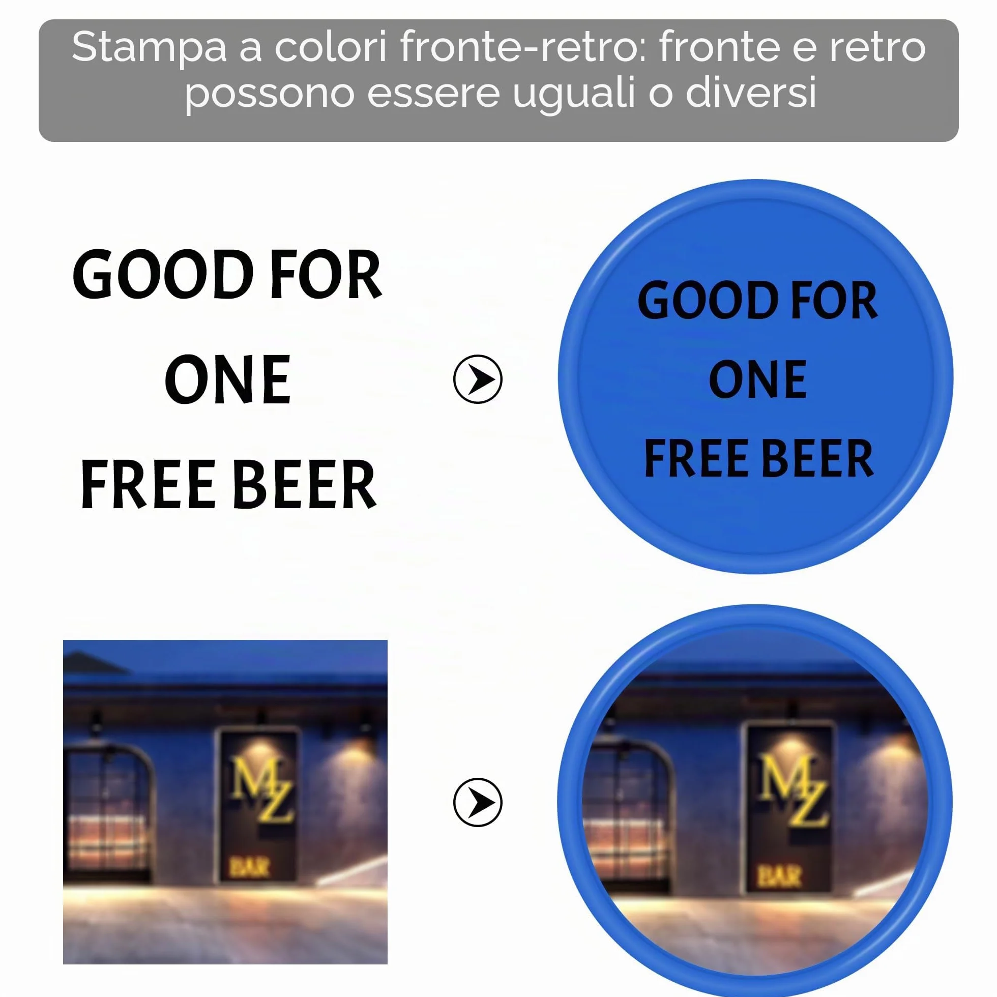 Generic 200-1000 chip di plastica personalizzati, logo personalizzato, stampa il tuo disegno o testo, buono per bevande o birra gettoni in bar