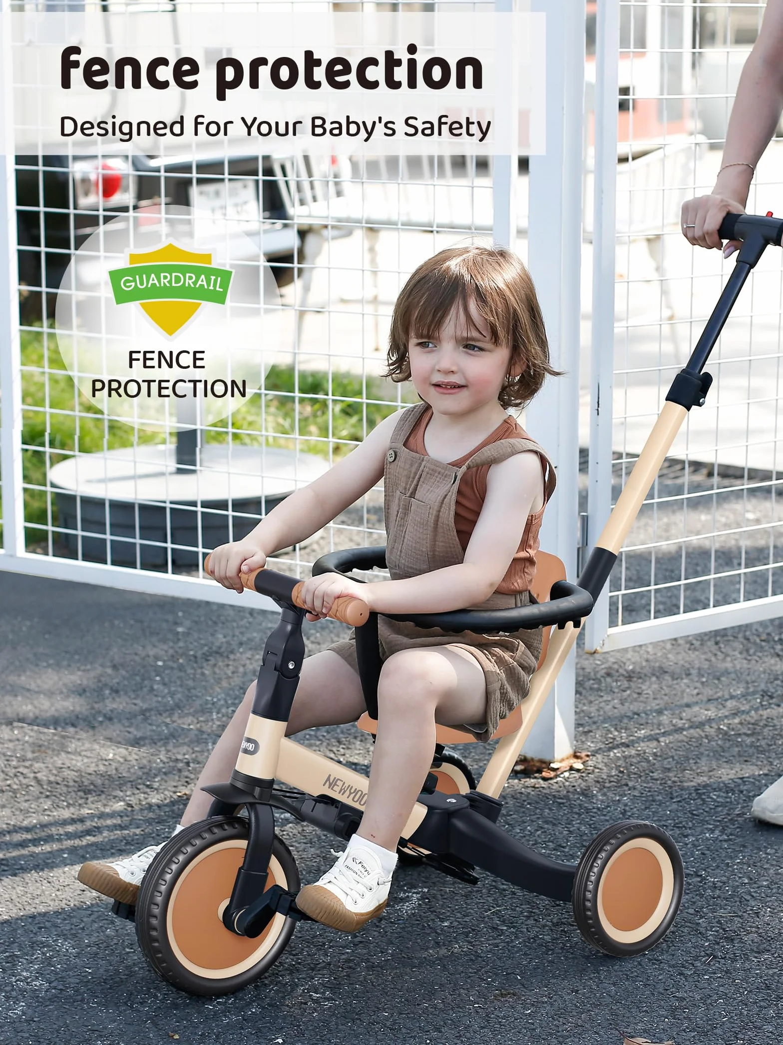 newyoo Triciclo per bambini 5 in 1, Bici per bambini, Regalo di compleanno e giocattoli per ragazzo e ragazza di 1-3 anni, Trike con maniglia di spinta