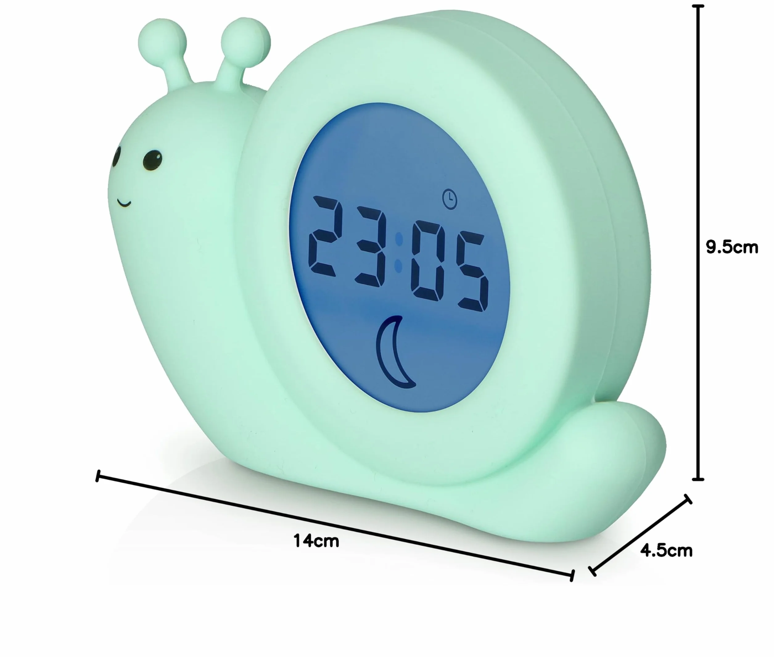 Alecto Baby BC110GN SIMON - Addestratore del sonno, luce notturna e sveglia, lumaca, verde menta