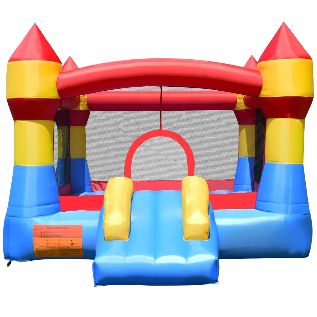 COSTWAY Castello Gonfiabile Castello di Gioco con Scivolo per Bambini da Esterno Giardino (370X280X230cm)