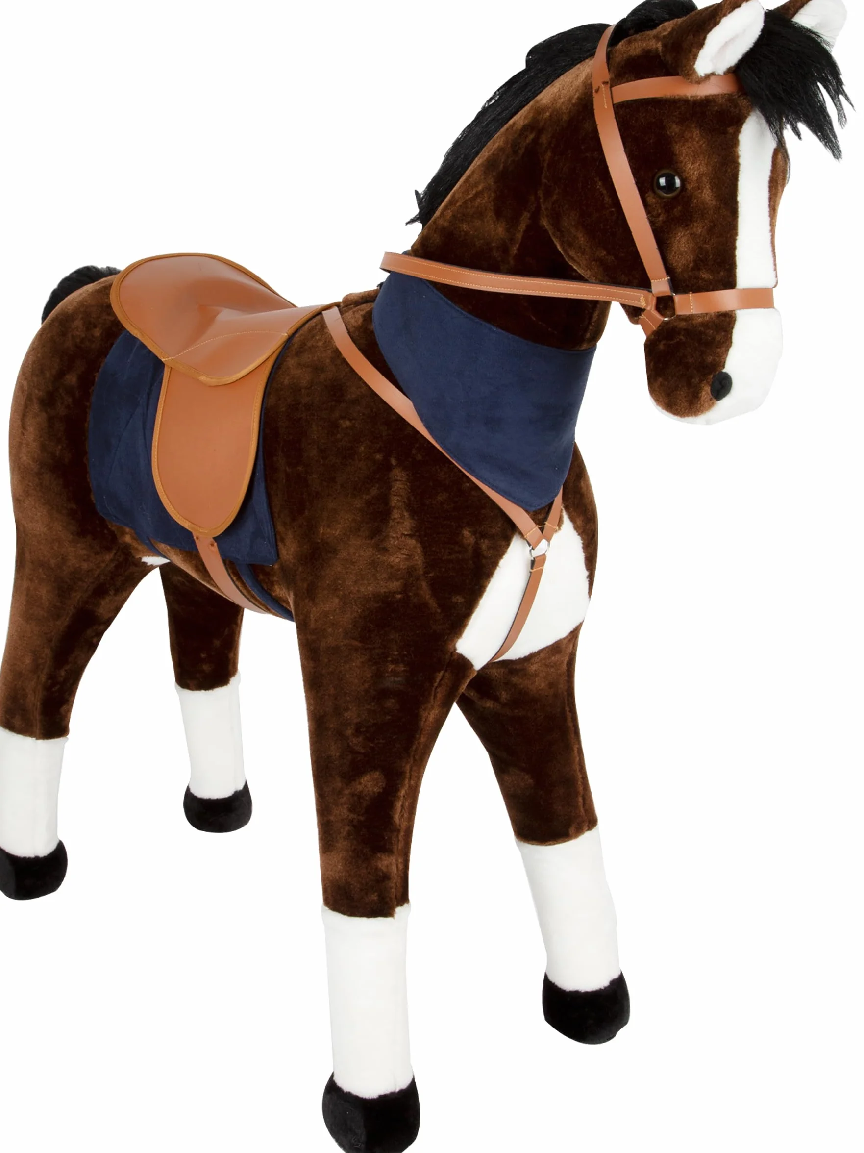 Small Foot 11179 Cavallo da Equitazione Marrone Fiamma con Sella Rimovibile, Fazzoletto al Collo ed Effetti sonori, a Partire dai 5 Anni.