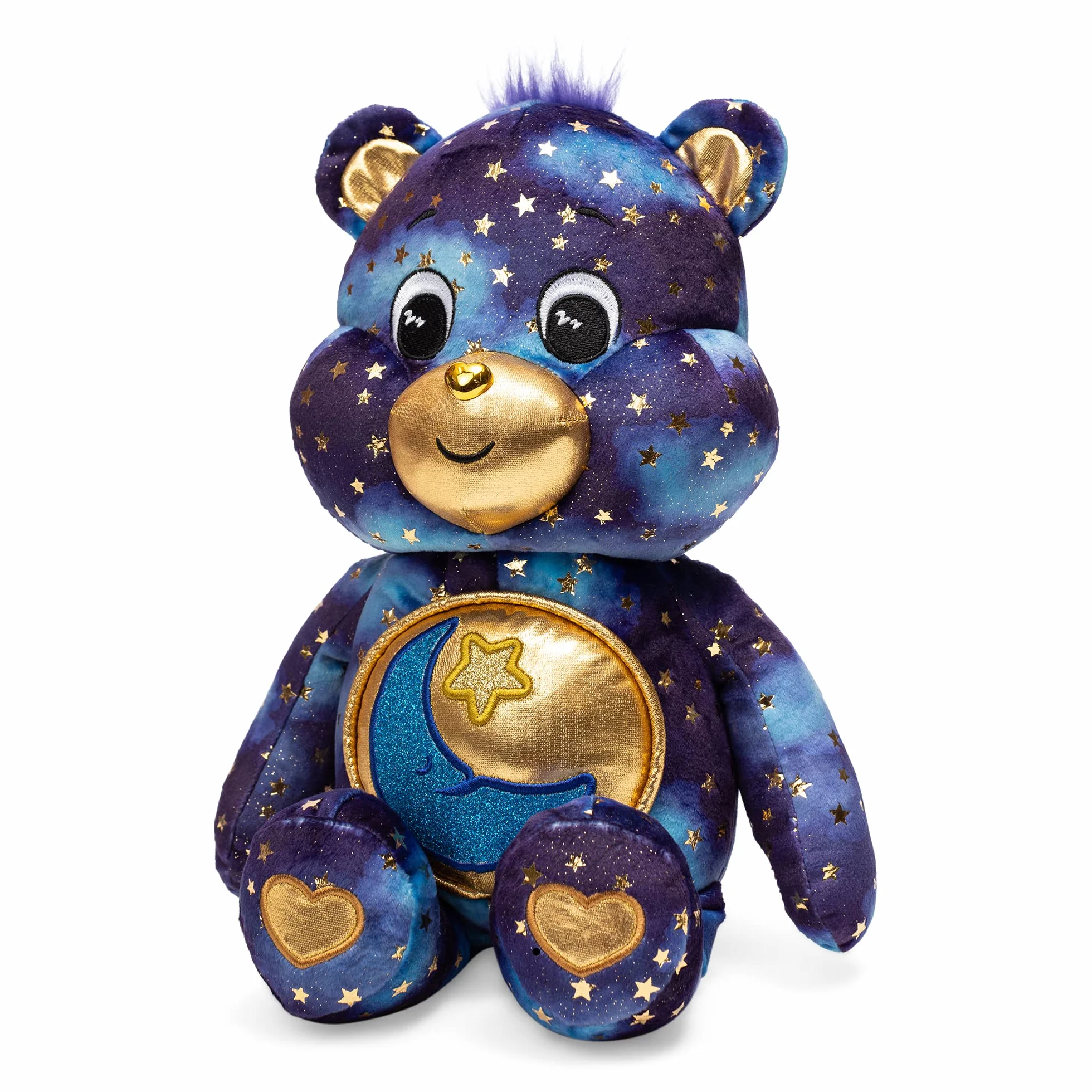 Care Bears Edizione Limitata Peluche Bedtime Bear 35cm con Badge Luminoso, Colore Blu Intenso