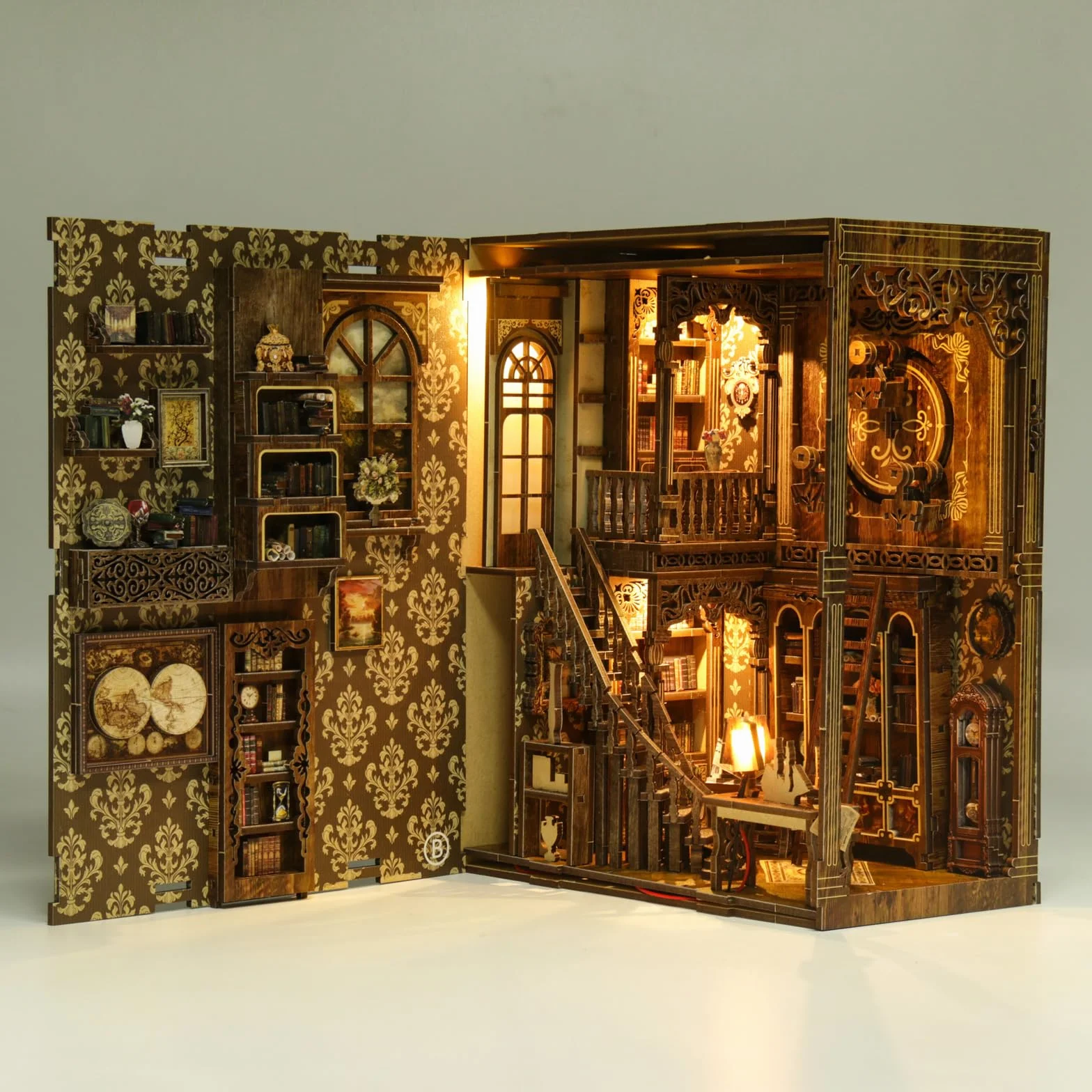 Kit Diy Book Nook, Collezione Di Libri Vintage, Puzzle In Legno In Miniatura Fai Da Te Con Luce Led, Idea Regalo Creativa Per Adulti e Adolescenti a Partire Dai 14 Anni, Biblioteca
