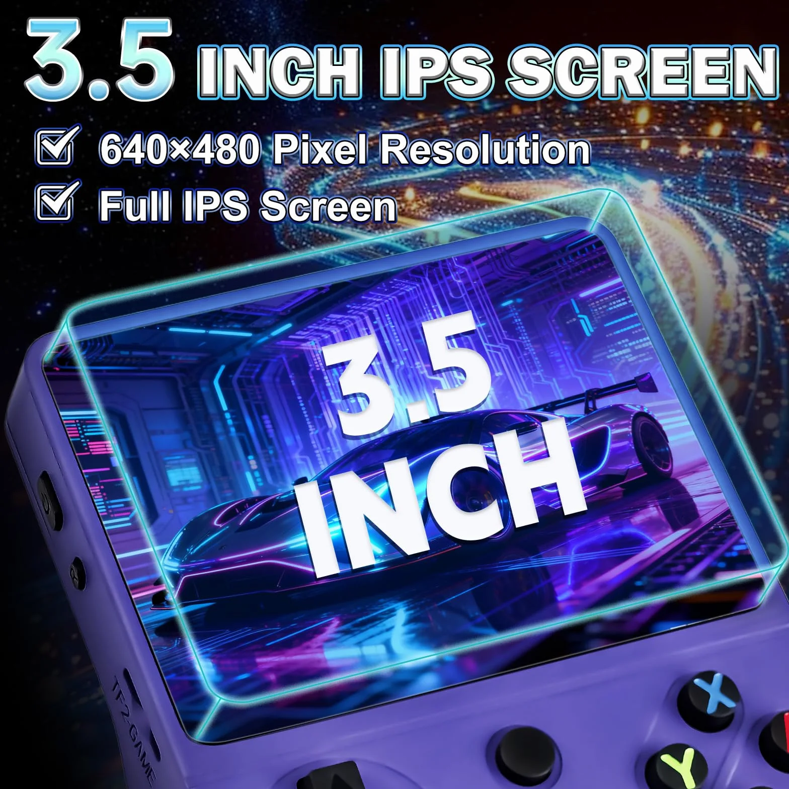 RG36PRO Retro Video Game Console-Support 30000+ Classic Games,3.5"IPS Screen,Open Source System,64G TF card,3000mAh Battery,Portable Console for Teen or Partner - Gift for Christmas - Purple