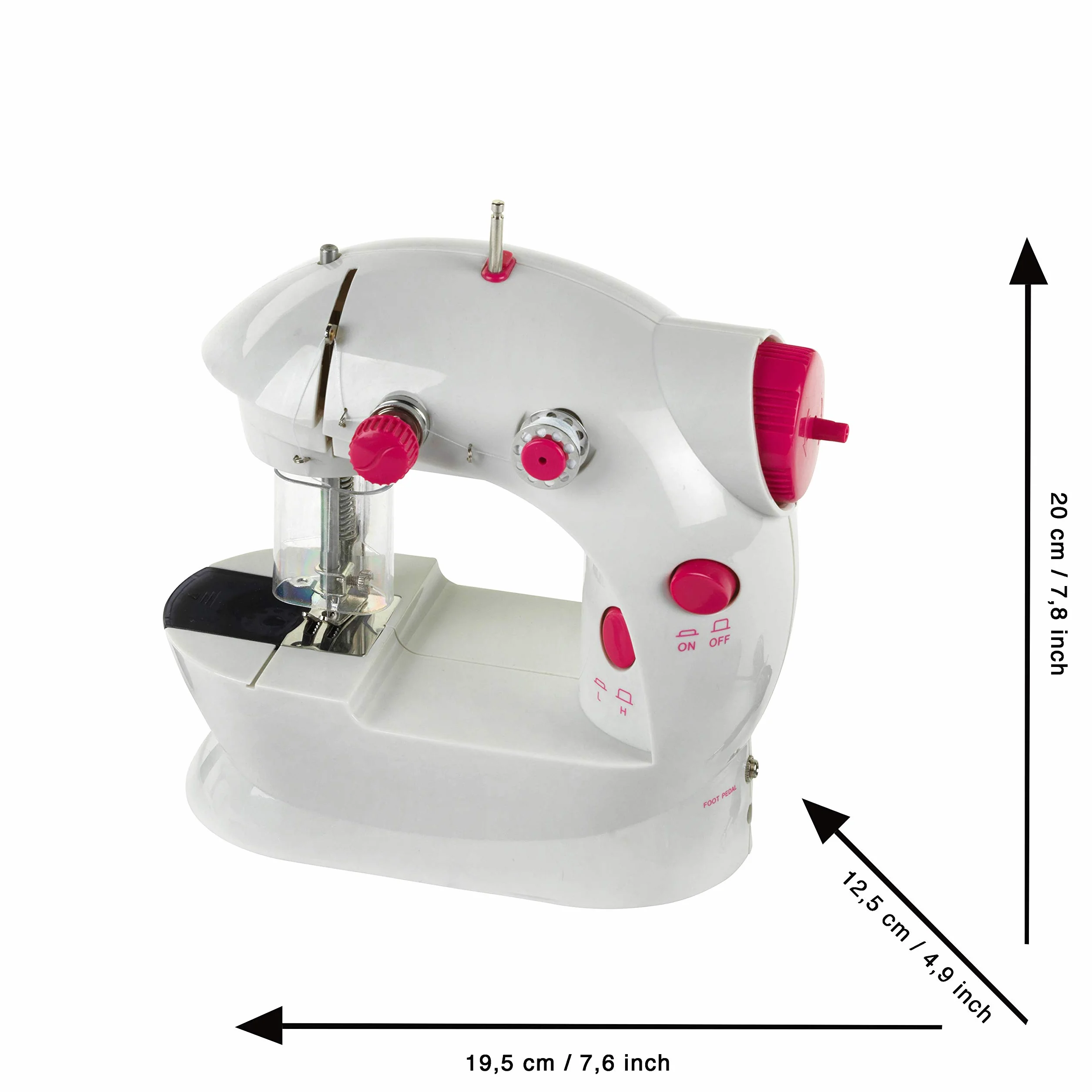 Theo Klein 7901 Macchina da cucire per bambini Fashion Passion, Con pedale, 2 livelli di velocità e tanti accessori, Giocattolo per bambini a partire dagli 8 anni di età