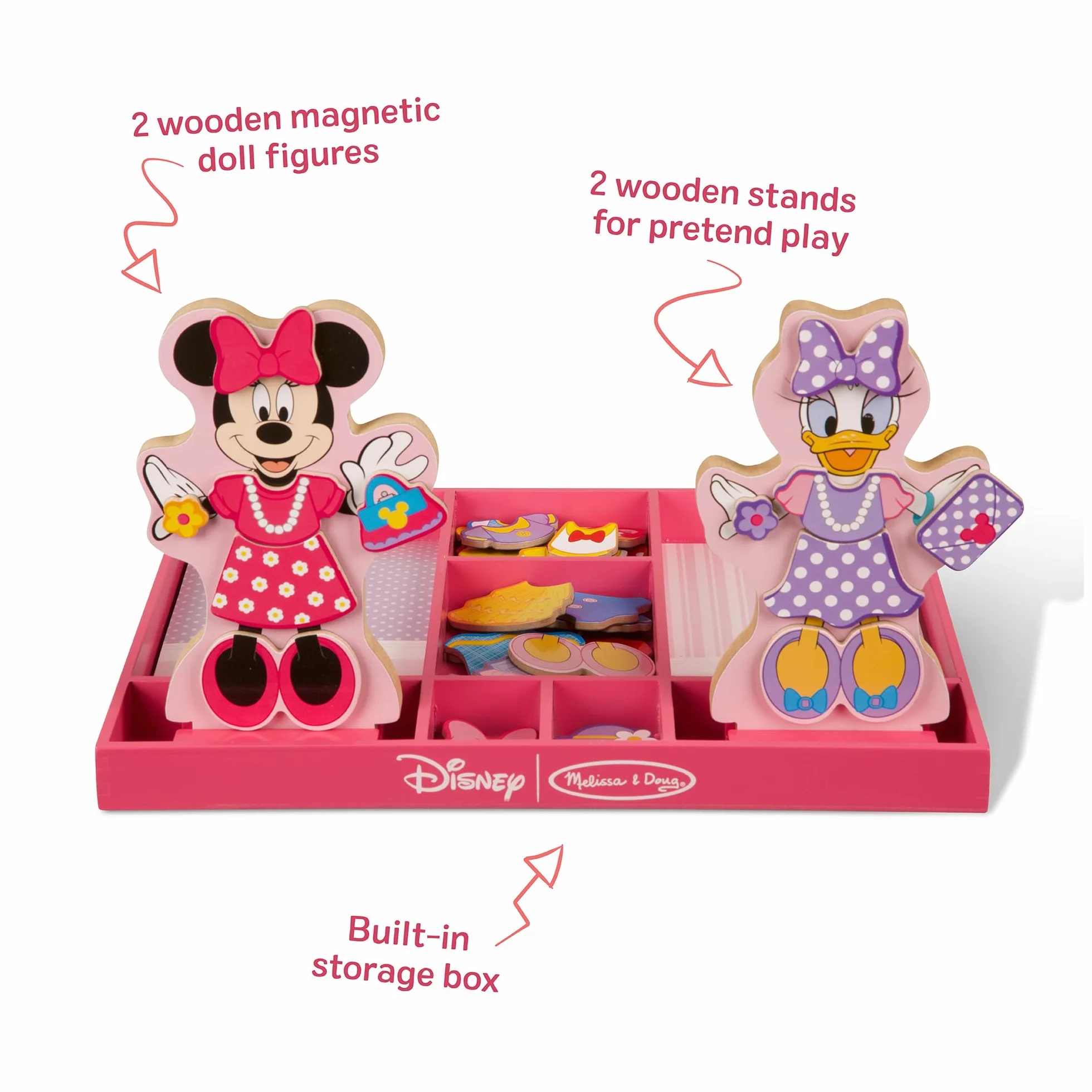 Melissa & Doug Minnie and Daisy Wooden Magnetic Dress-Up Play Set