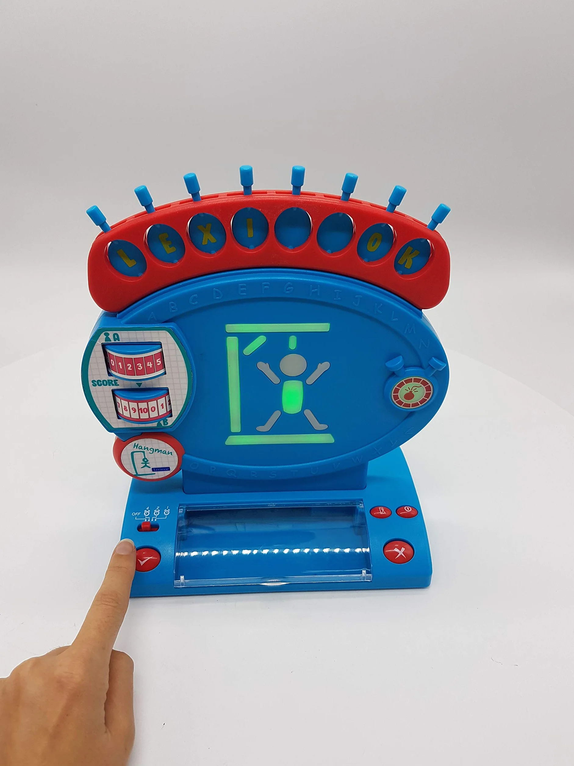Lexibook, Boia elettronico, gioco da tavolo per bambini e famiglie, ortografia e vocabolario, effetti luminosi e sonori, 2 giocatori, blu/rosso, JG800