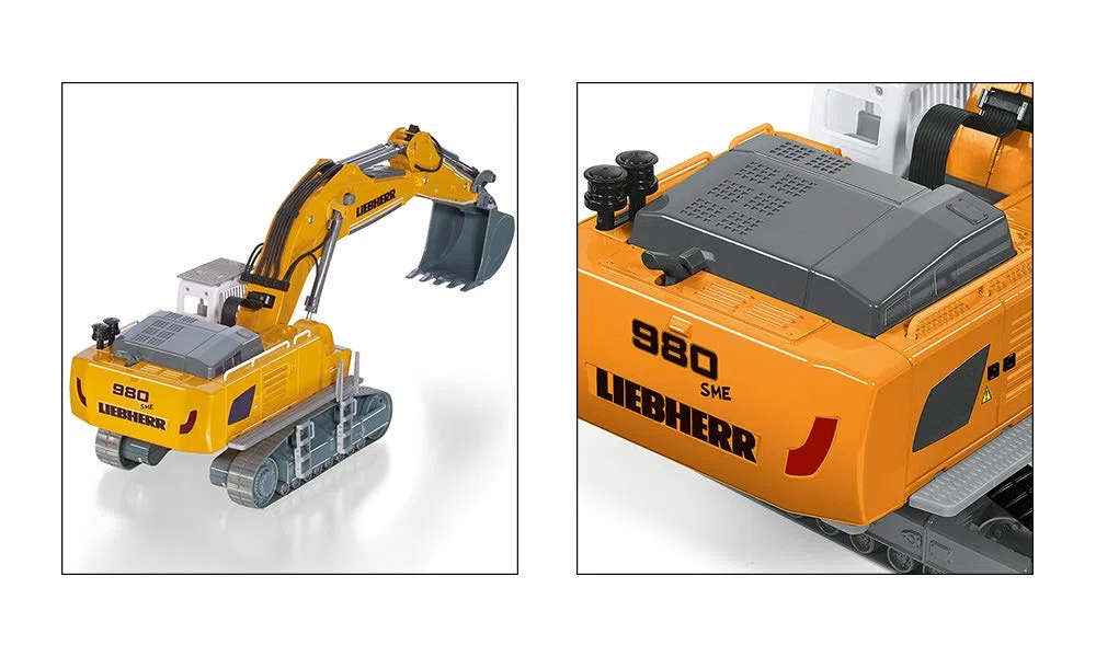 siku 6740, Escavatore cingolato Liebherr R980 SME, Telecomandato, 1:32, Telecomando incluso, Metallo e Plastica, A batteria, Multifunzionale, Giallo