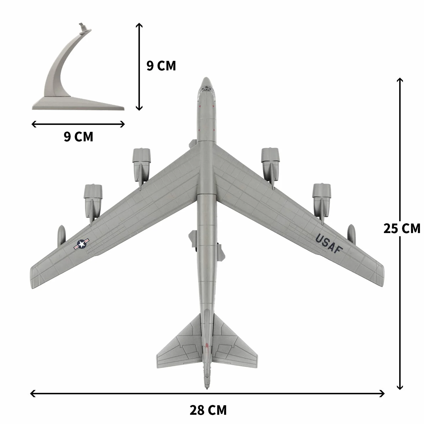 Modello Militare di Aereo 1:144 B-52, Fighter Aereo in Metallo, Pressofuso da Collezione o da Regalare