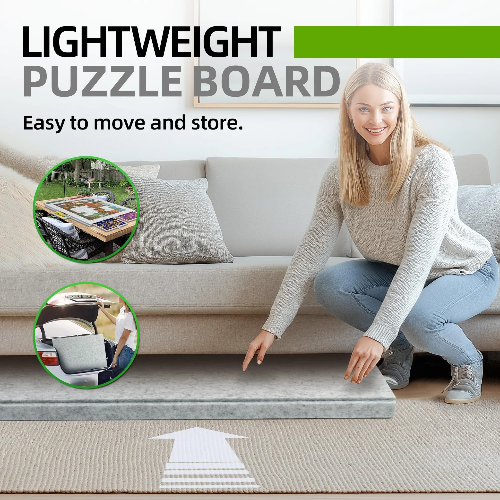Lavievert Tavola puzzle inclinabile da 1500 pezzi con supporto e copertura progettati 2 in 1, leggero altopiano puzzle con 6 cassetti, tavolo puzzle portatile per adulti, salva-puzzle in feltro -