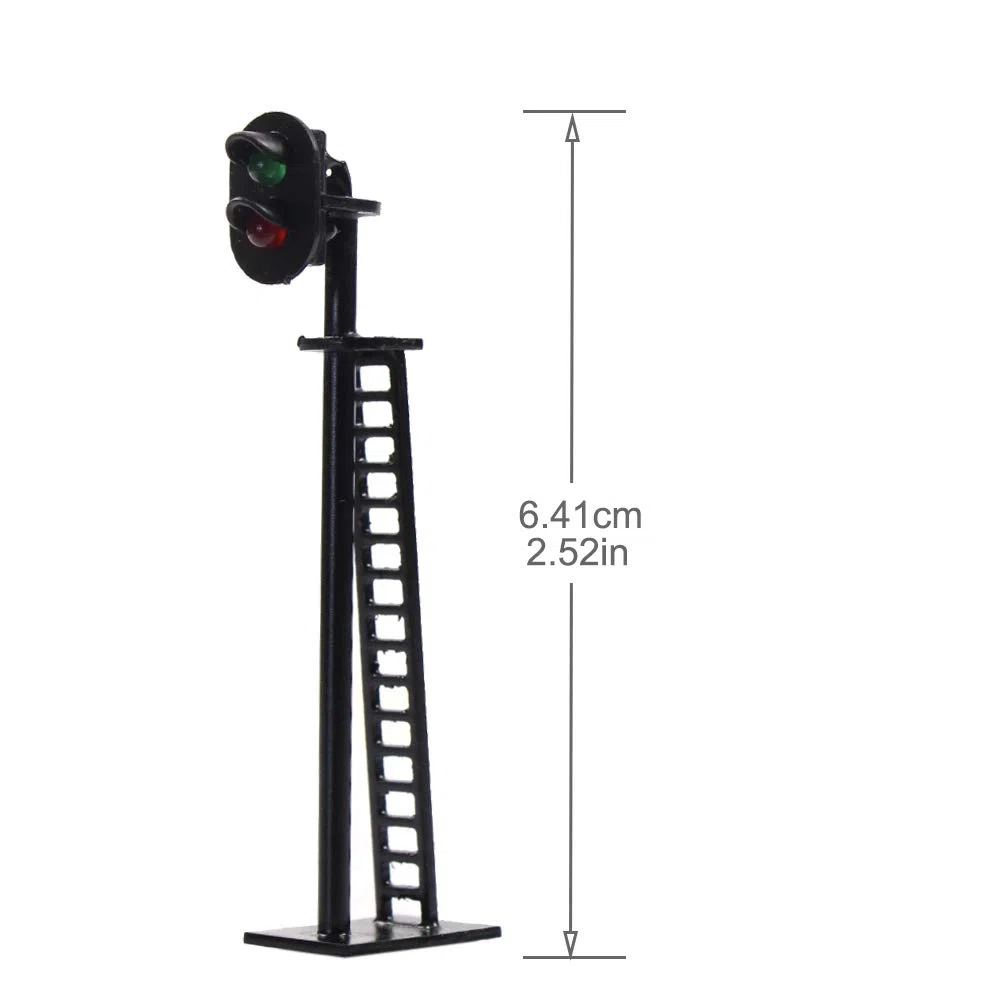 Evemodel Modellino Ferroviario 2-Light Block Segnale Verde/Rosso Ho Scala 64mm 12V LED
