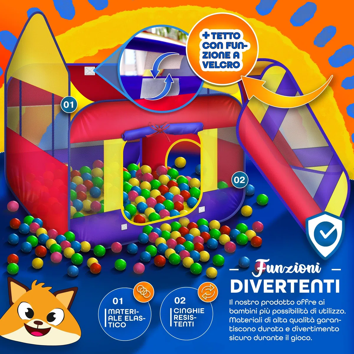 KIDUKU® Tenda Pop Up per bambini con piscina palline 300 palline borsa trasporto