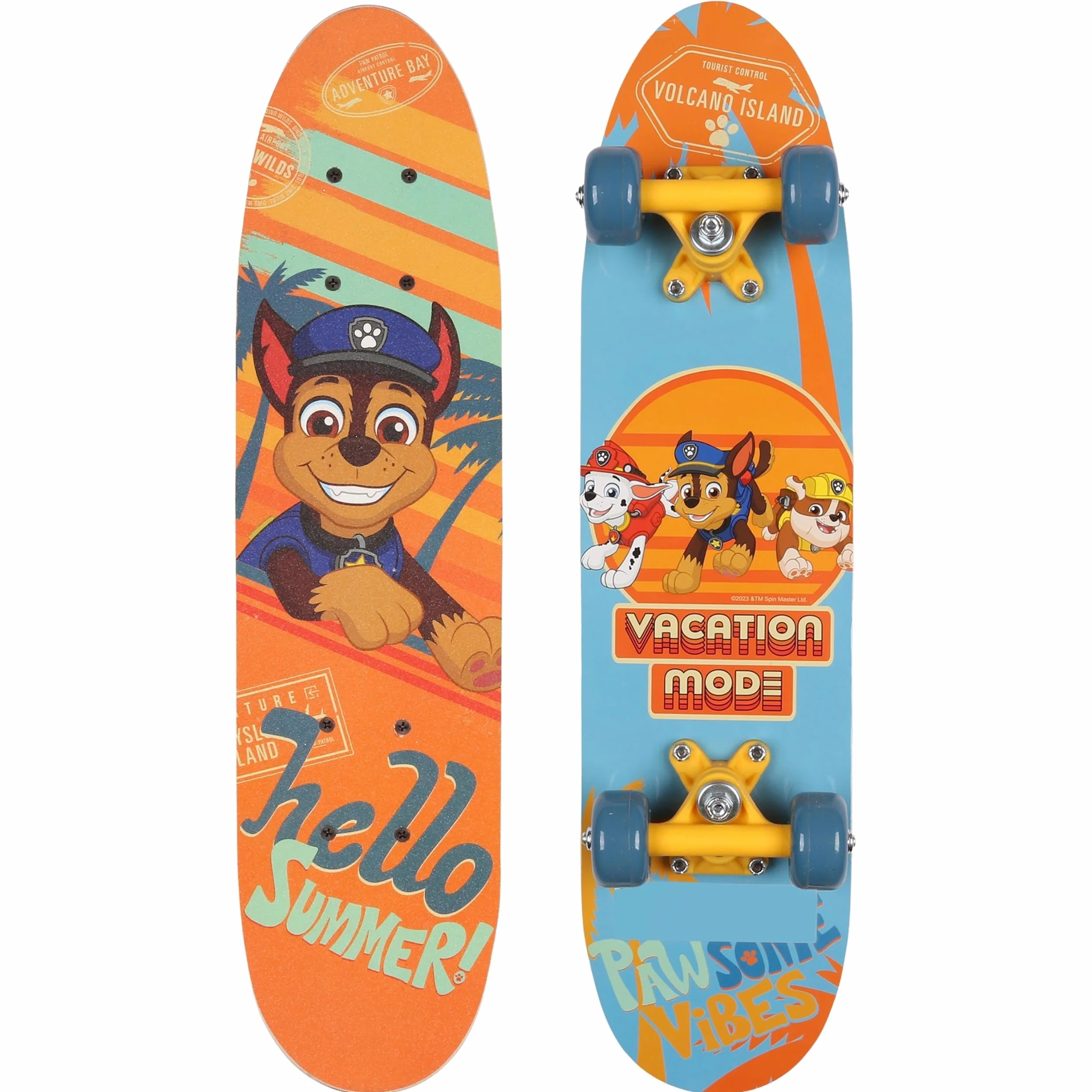 Paw Patrol Chase Skateboard in legno per ragazzi, tavola antiscivolo 20-50kg, 61 cm