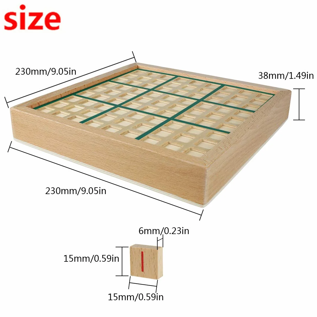 Andux Zona Legno Sudoku Tavola Giochi Con Cassetto SD-02 (Verde)