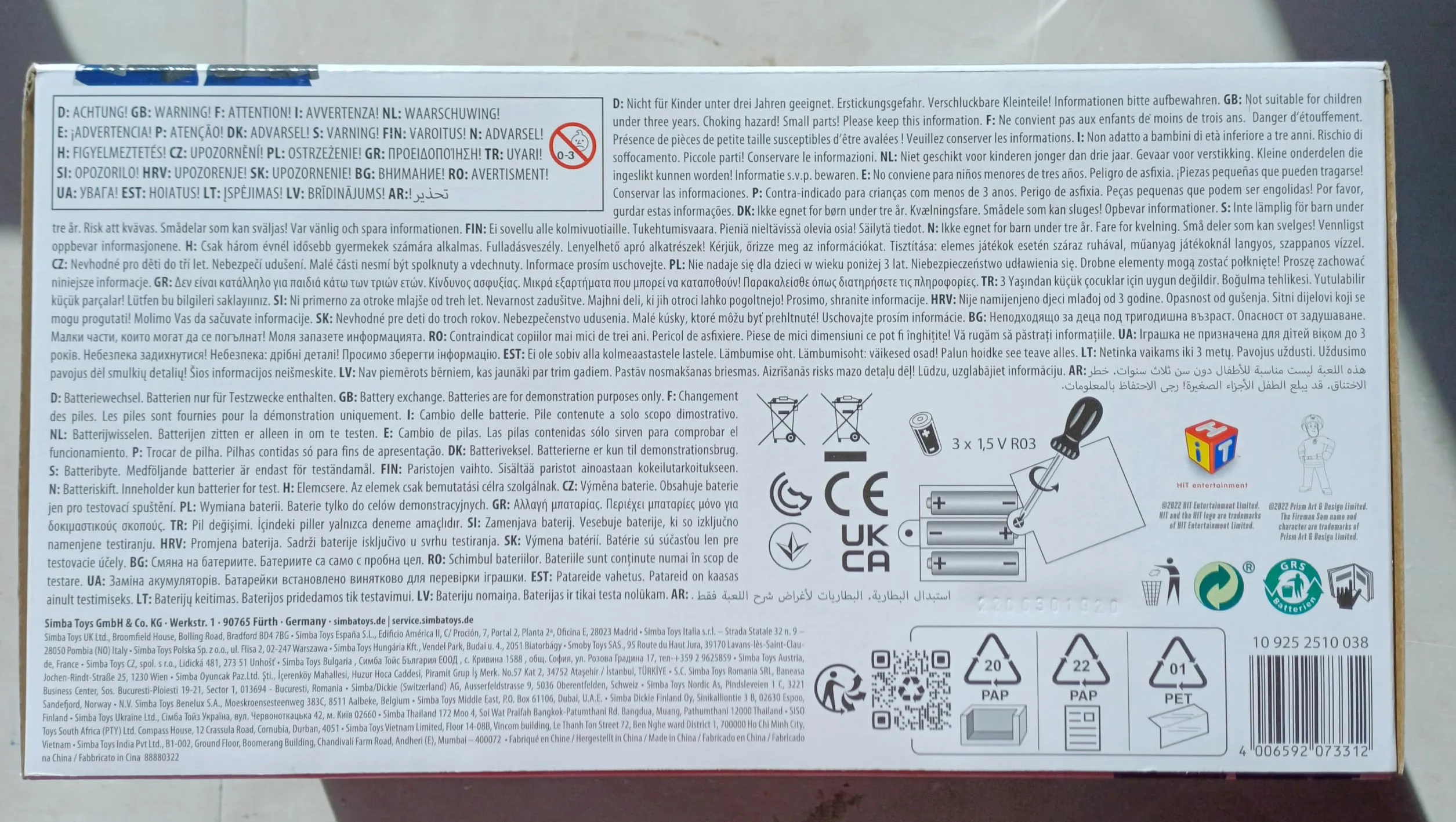 Sam il Pompiere Elicottero Wallaby 15 cm z światłem i dźwiękiem dla dzieci 3+