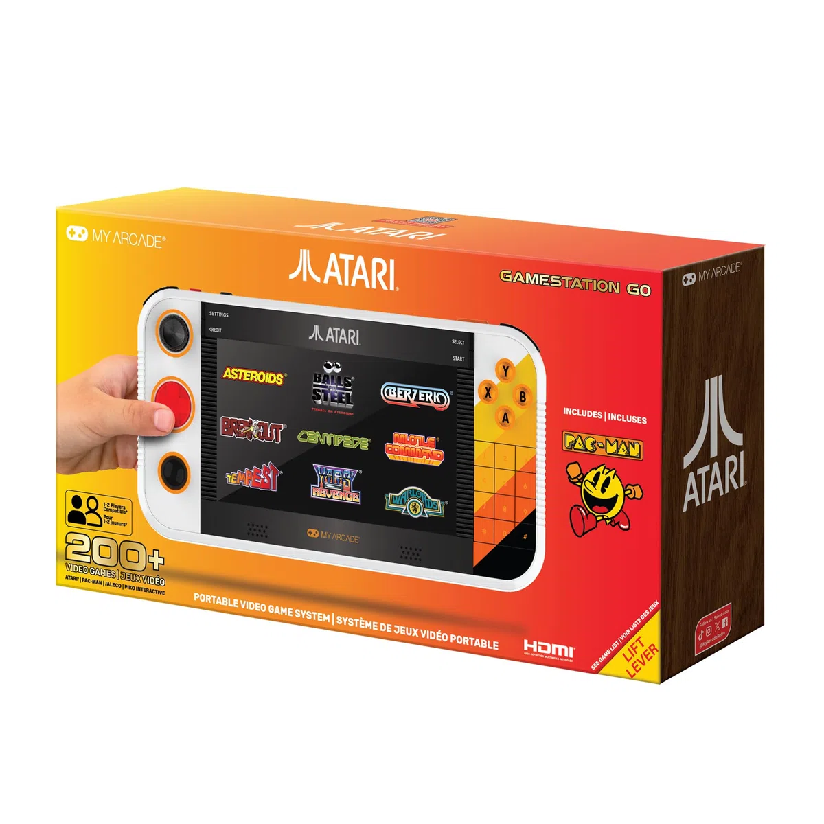 My Arcade Atari Gamestation Go Console Portatile 7 Pollici 200+ Giochi Retro WiFi Ricaricabile