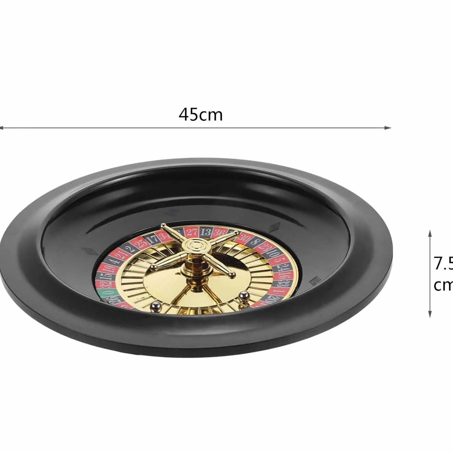 Generico Roulette Portatile per Casinò Ruota della Roulette in Legno Piatto Rotante Cuscinetti di Precisione di qualità del Casinò Torretta in Ottone Cromato Azione