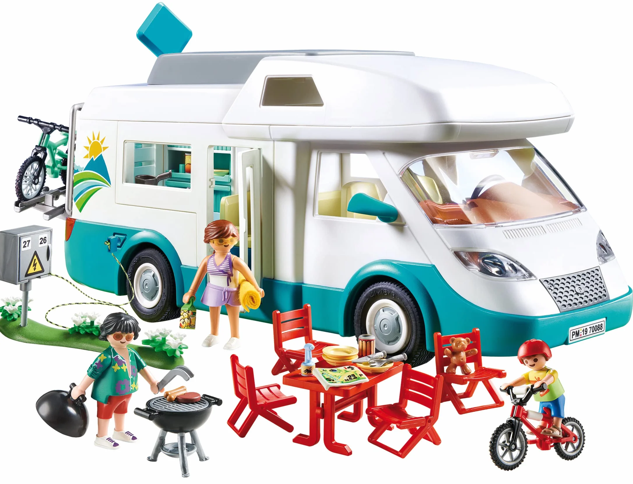 PLAYMOBIL Family Fun- Camper con Famiglia in Vacanza, dai 4 Anni, 70088, Multicolore