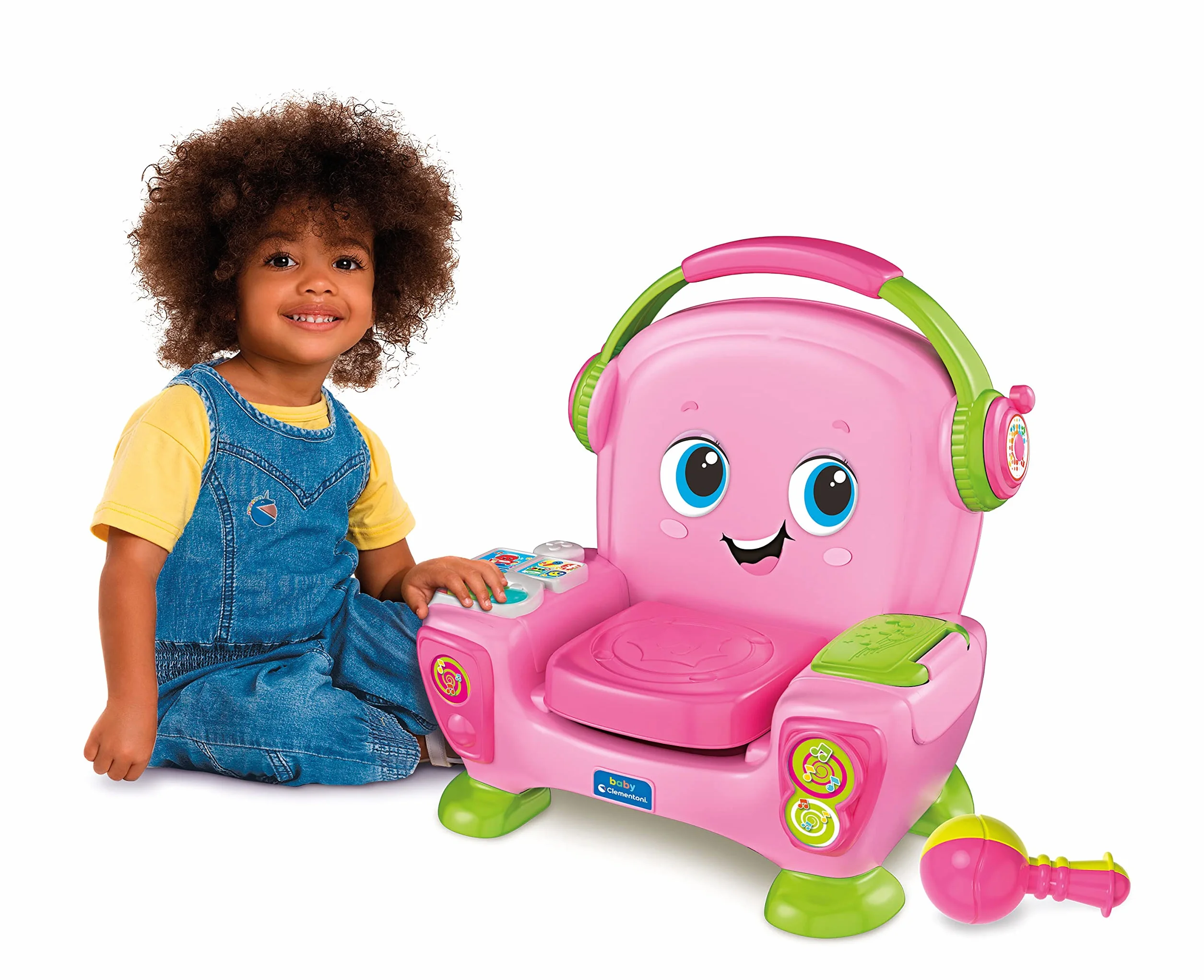 Clementoni Baby Poltroncina Interattiva Canta Suona e Balla Pink, Bambini 12-36 Mesi, Gioco Educativo con Luci e Filastrocche per Imparare Cantando e Ballando, Made in Italy, Lingua Italiana, 17755