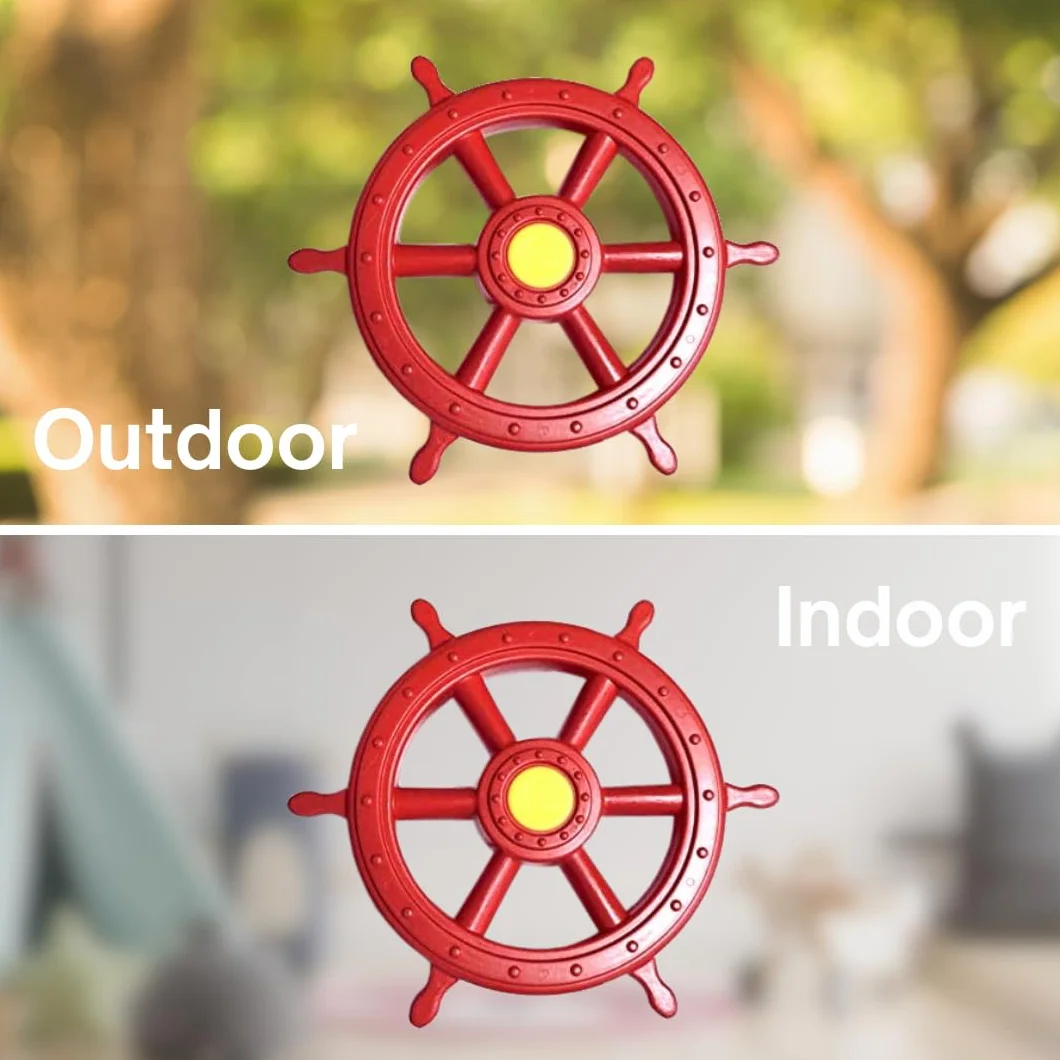 1 timone per imbarcazioni, volante mobile, colore rosso, per bambini