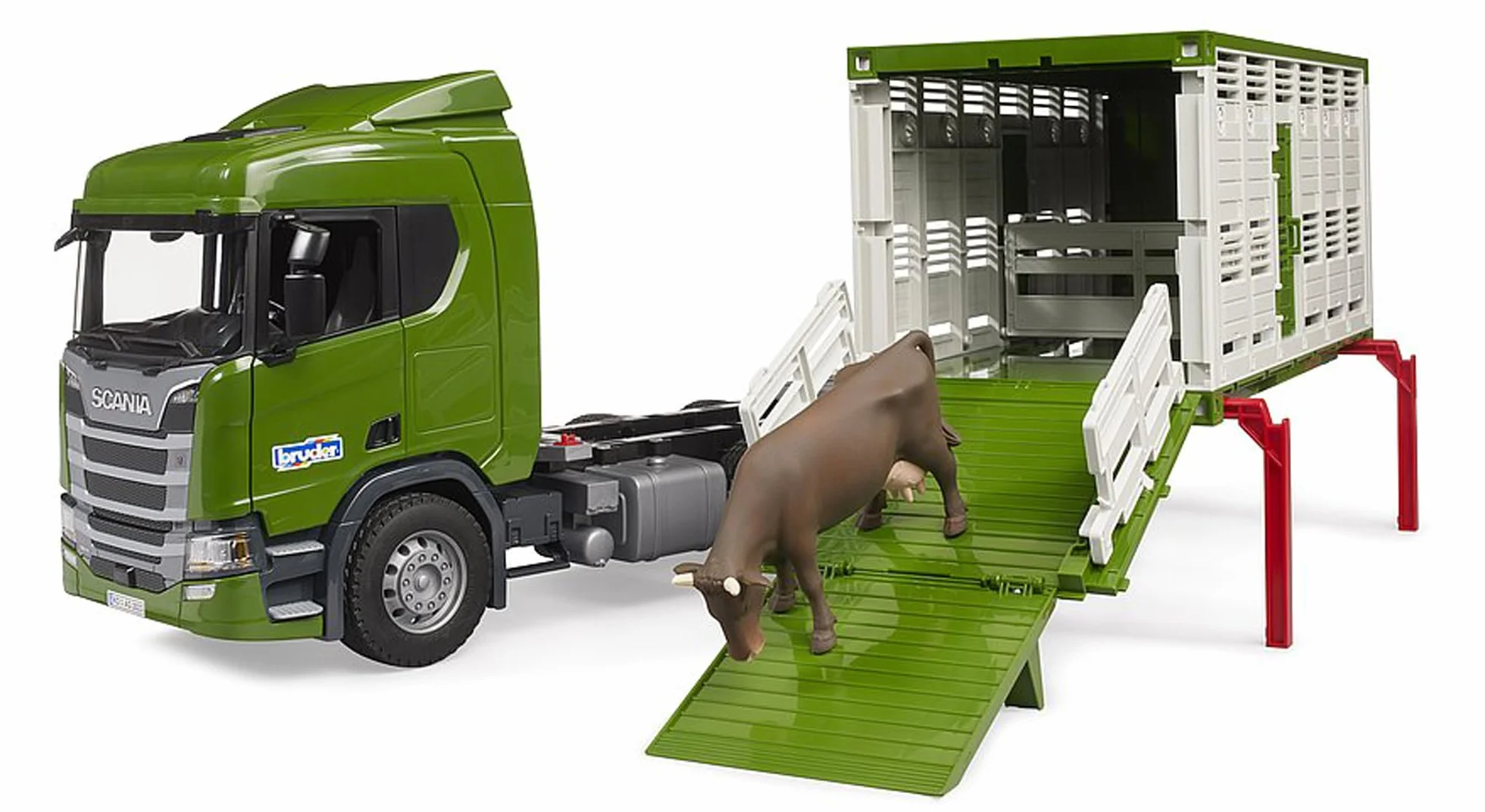 Bruder 03548 Scania Super 560R Camion per il Bestiame con 1 Bestiame, Giocattoli 4+ Anni