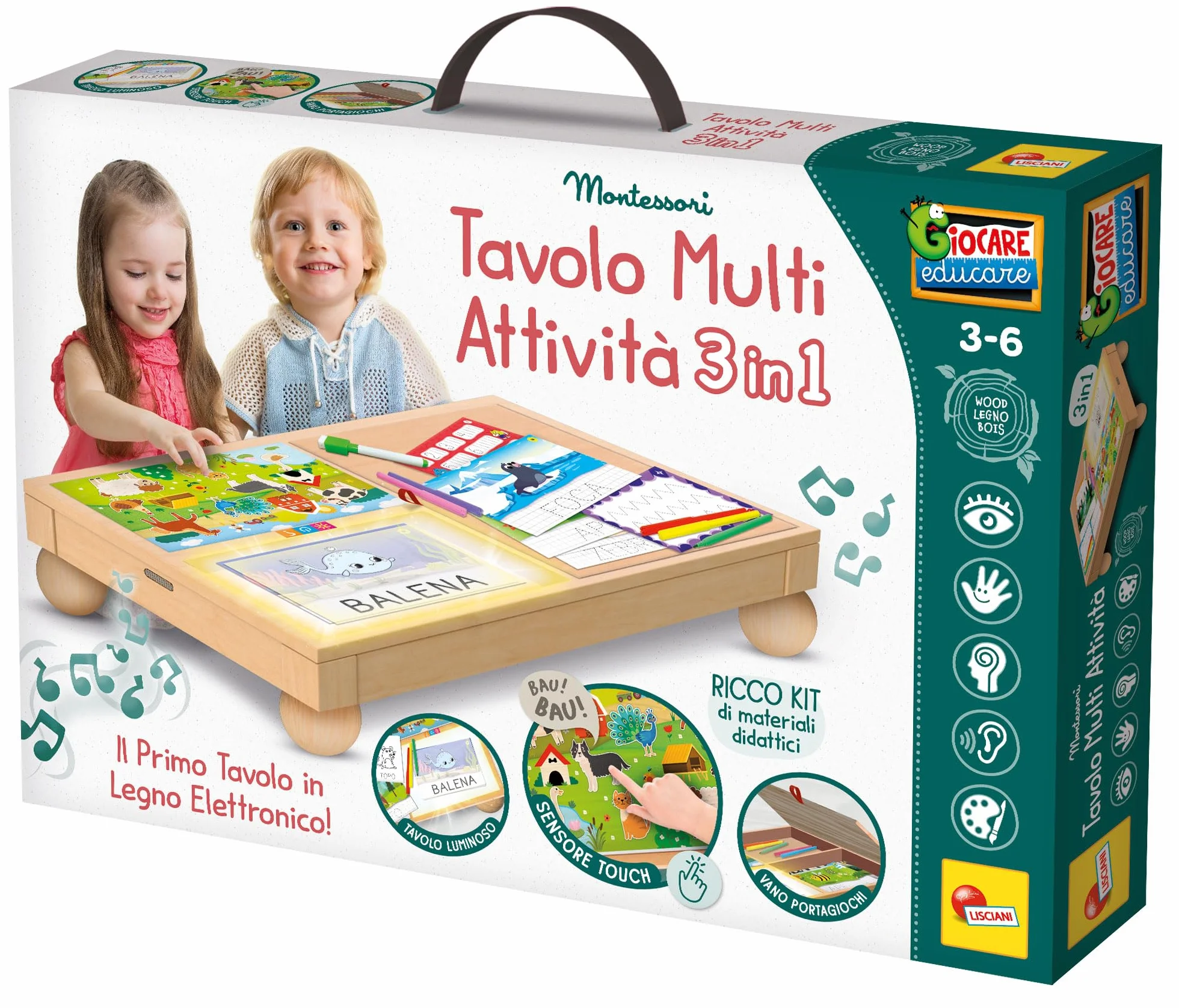 Liscianigiochi Montessori Legno tavolo multi Attivita'