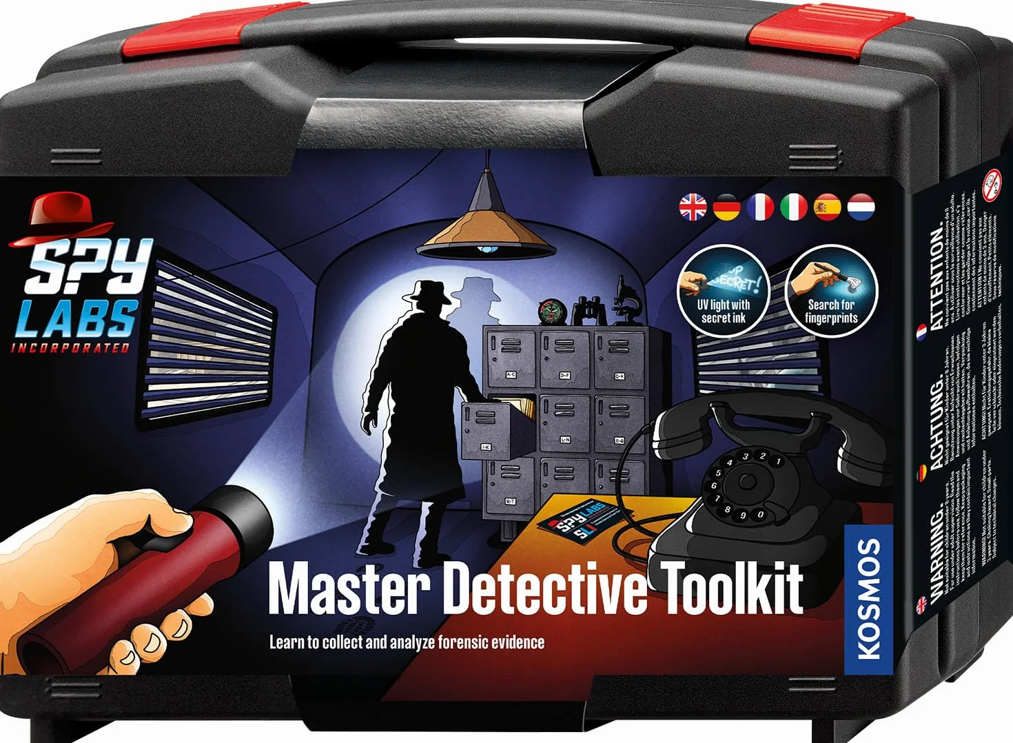 KOSMOS Spy Labs, Valigetta da detective, set di giocattoli da detective per bambini dagli 8