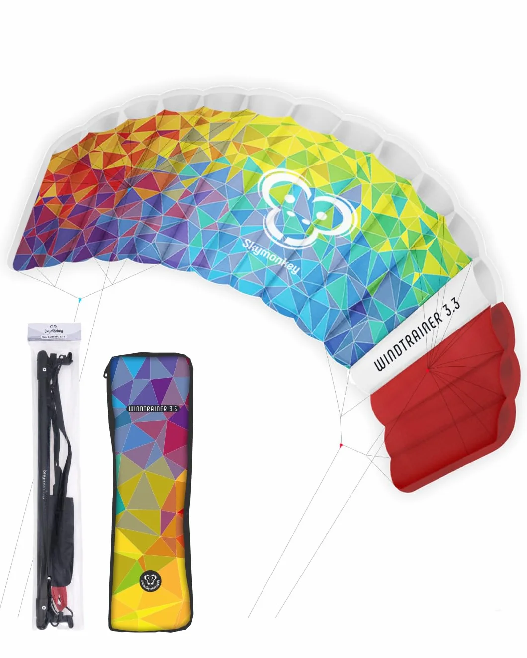 Skymonkey Windtrainer Aquilone da trazione 4 Cavi Ready 2 Fly 230 cm 330 cm Verde Petrolio