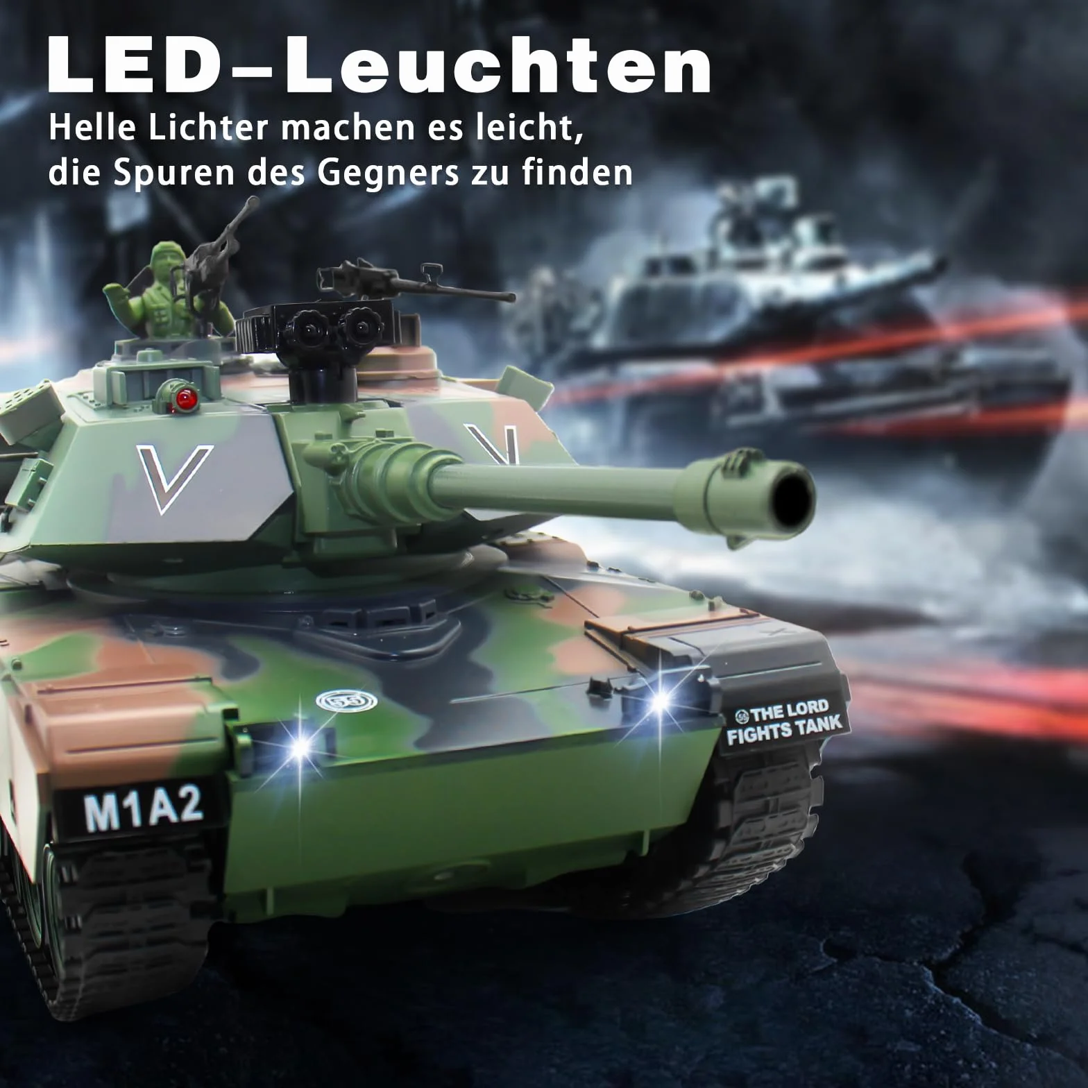 Carro armato radiocomandato 1/18 RC, M412, giocattolo modello di carro armato telecomandato, 15 CH Battle Army Serbatoio luce fumo, veicolo militare RC per adulti e bambini che spara BBS e bombe