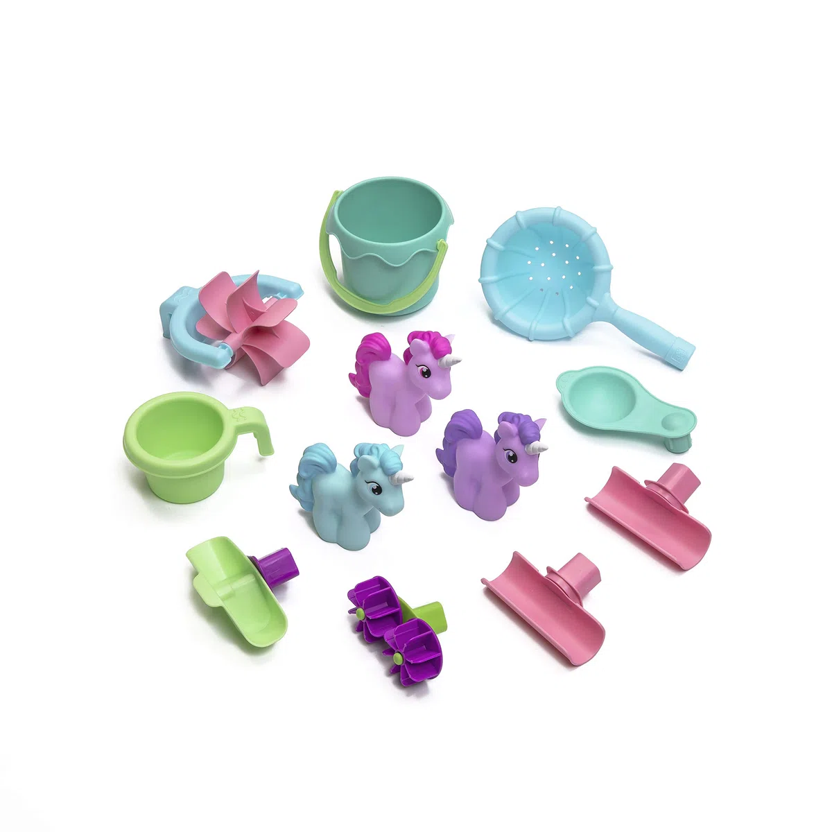 Step2 Rain Shower Splash Unicorns Tavolo da Acqua/Unicorni con Set di Accessori da 13 Pezzi | Tavolo Acqua Bambini | Giochi d'Acqua per Bambini | Tavolo Giochi Acqua Bambini