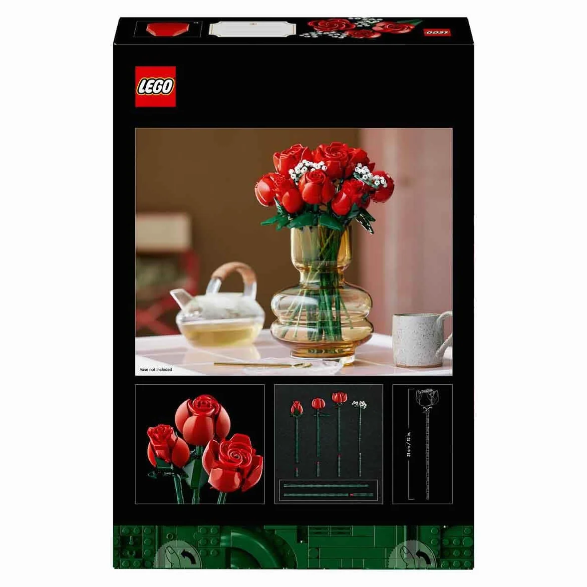 LEGO Botanicals Bouquet di Rose - Set di Fiori Finti con 12 Rose da Costruire - Hobby Creativi per Adulti - Decorazione per Casa Fai da Te - Idea Regalo per Donna o Uomo da Collezione - 10328