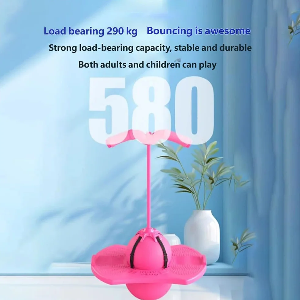Pogo Jumper Ball for Kids Adults Balance Jumping Ball with Handle Pump Bounce Jump Trick Board Strong Grip Deck