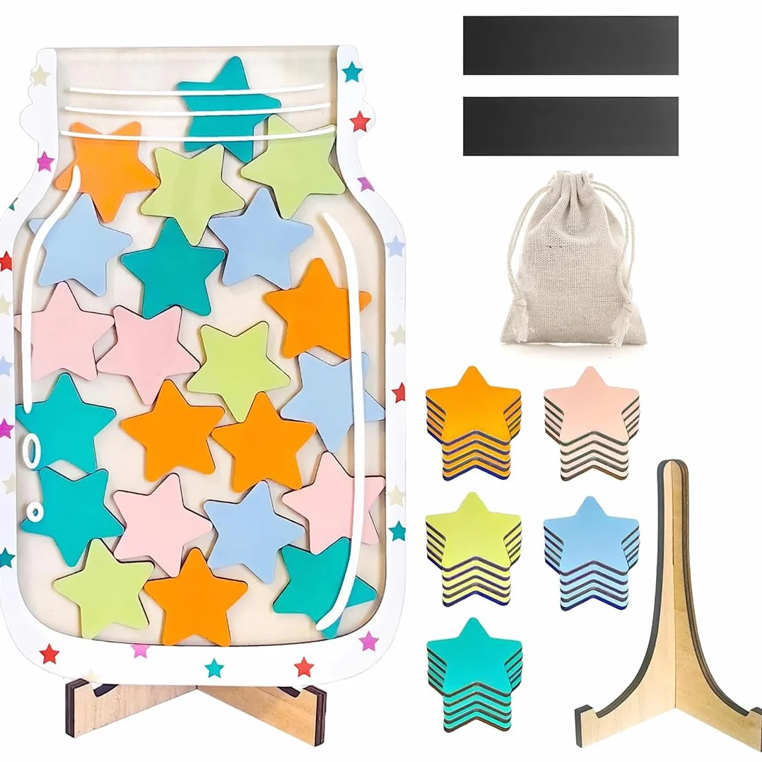 Barattolo Premio Stella per Bambini,Vaso Ricompensa per Il Buon Comportamento,Barattolo di Ricompensa Personalizzato,Adatto per Insegnanti in Classe,a Casa e a Scuola