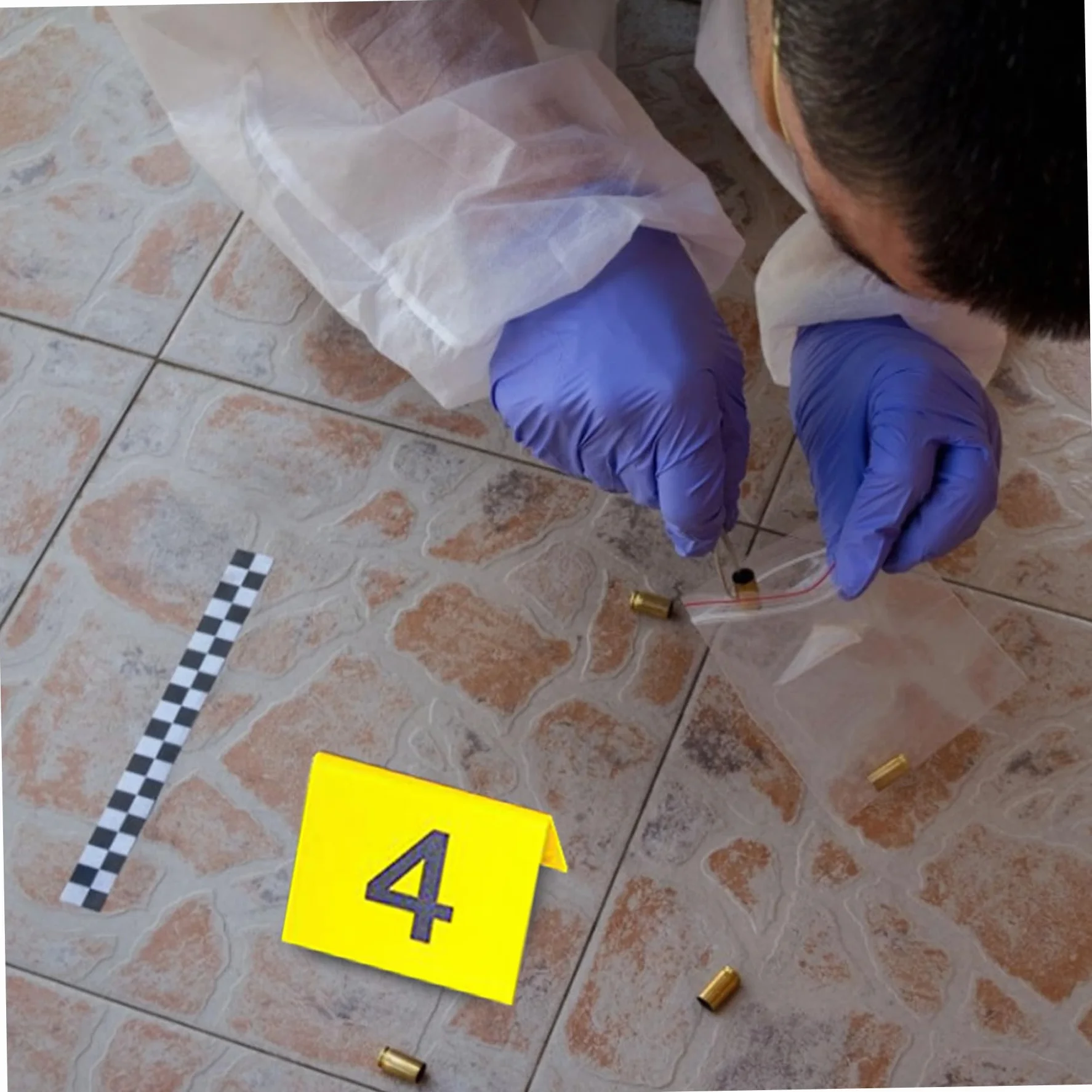 Segnali di Scena del crimine 25pcs 2.95x3.54 Pollici Evidenza Foto Mark Scene Card Decorazioni di Halloween 1-25 Numero, Spy Detective